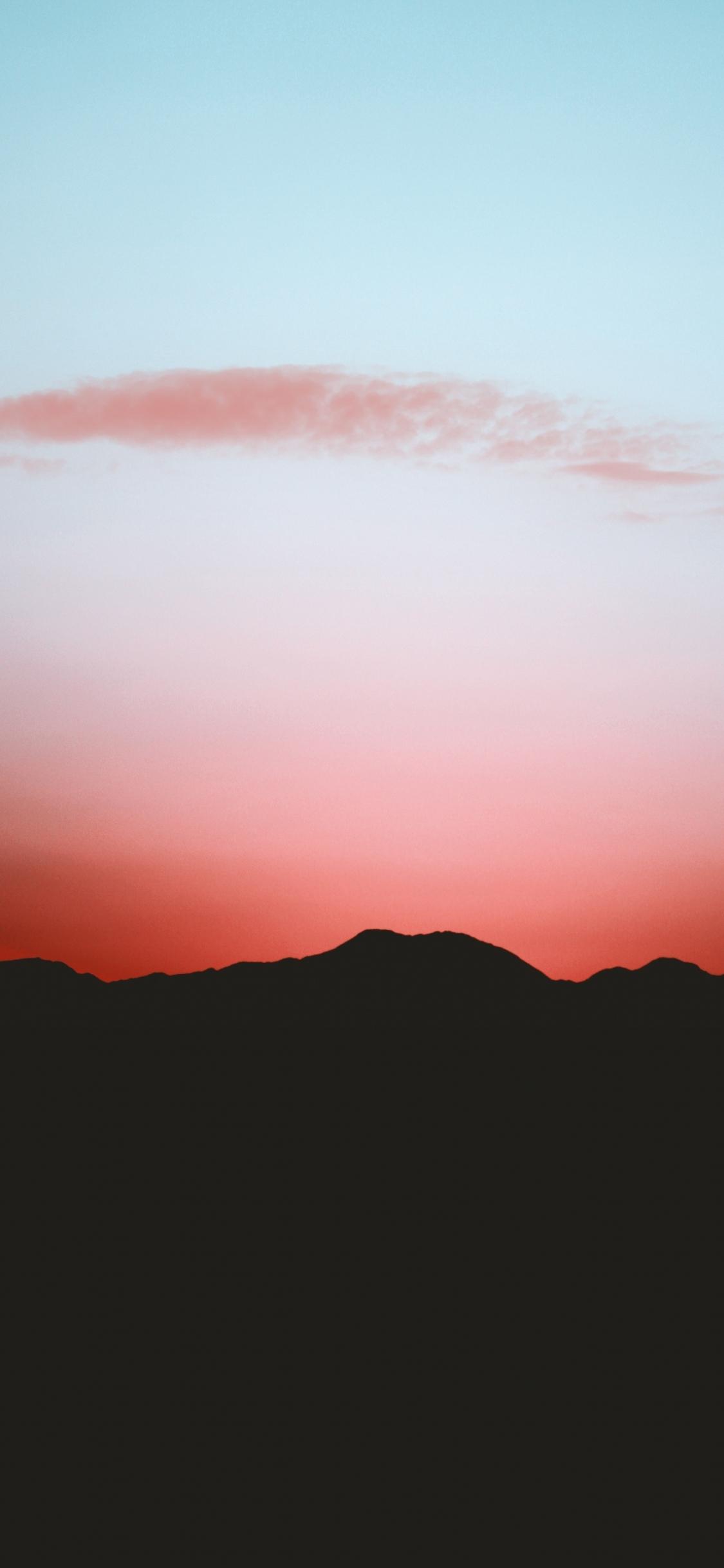 1125x2436 Download 1125x2436 wallpaper silhouette, sunset, hills, minimal, iphone x 1125x2436 HD image, background, 18843