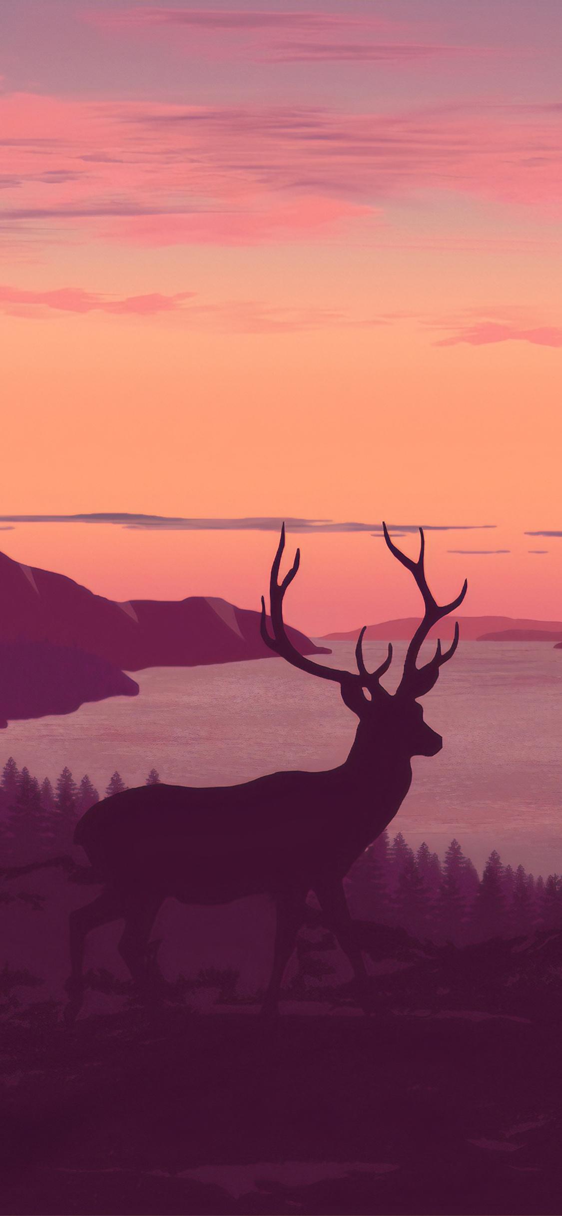 1125x2436 Reindeer Minimalist Call Of Sunset 4k iPhone XS, iPhone iPhone X HD 4k Wallpaper, Image, Background, Photo and Picture