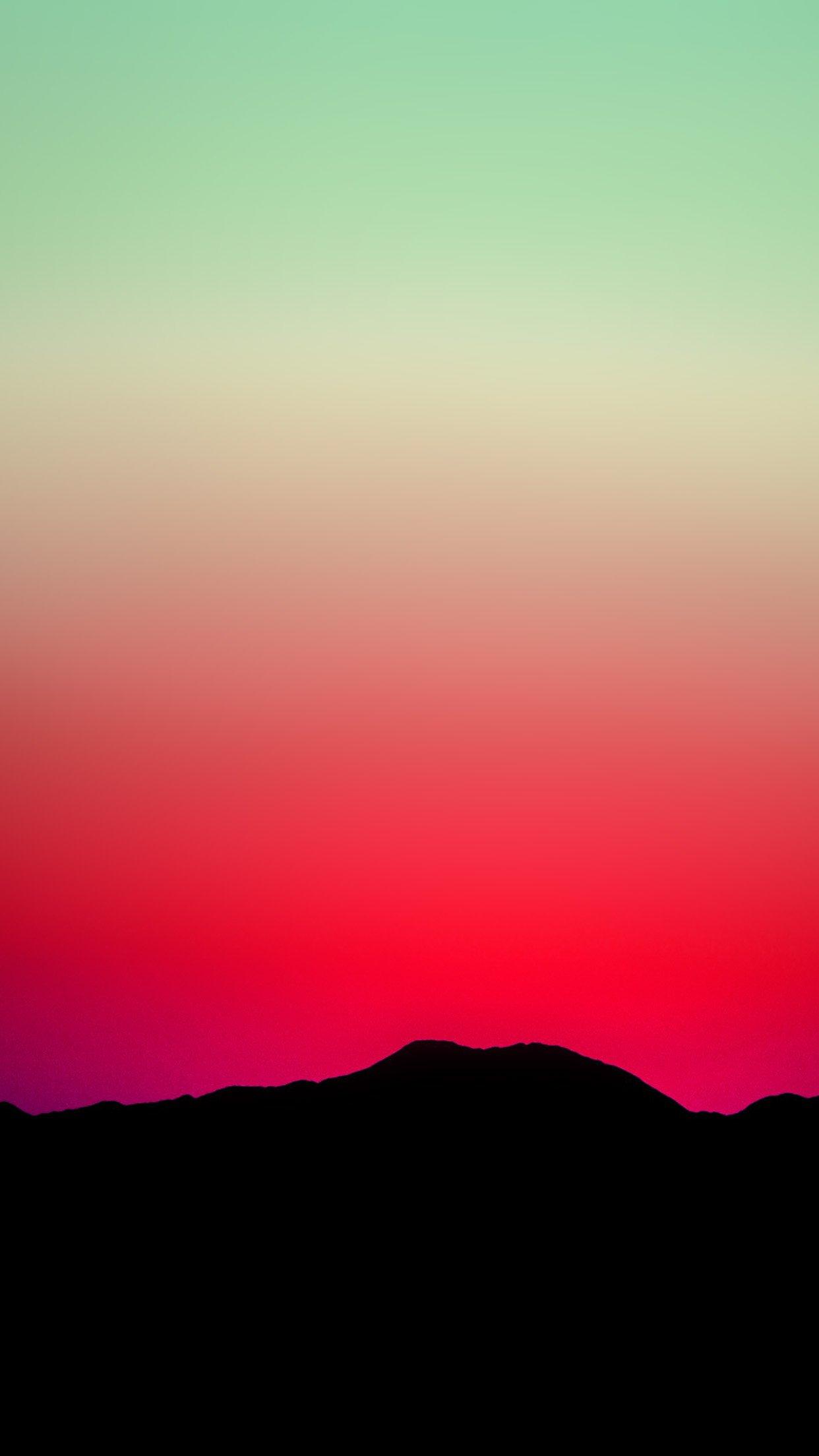 1242x2208 Sunset Sky Minimal Nature Red Green Android Wallpaper And Green iPhone