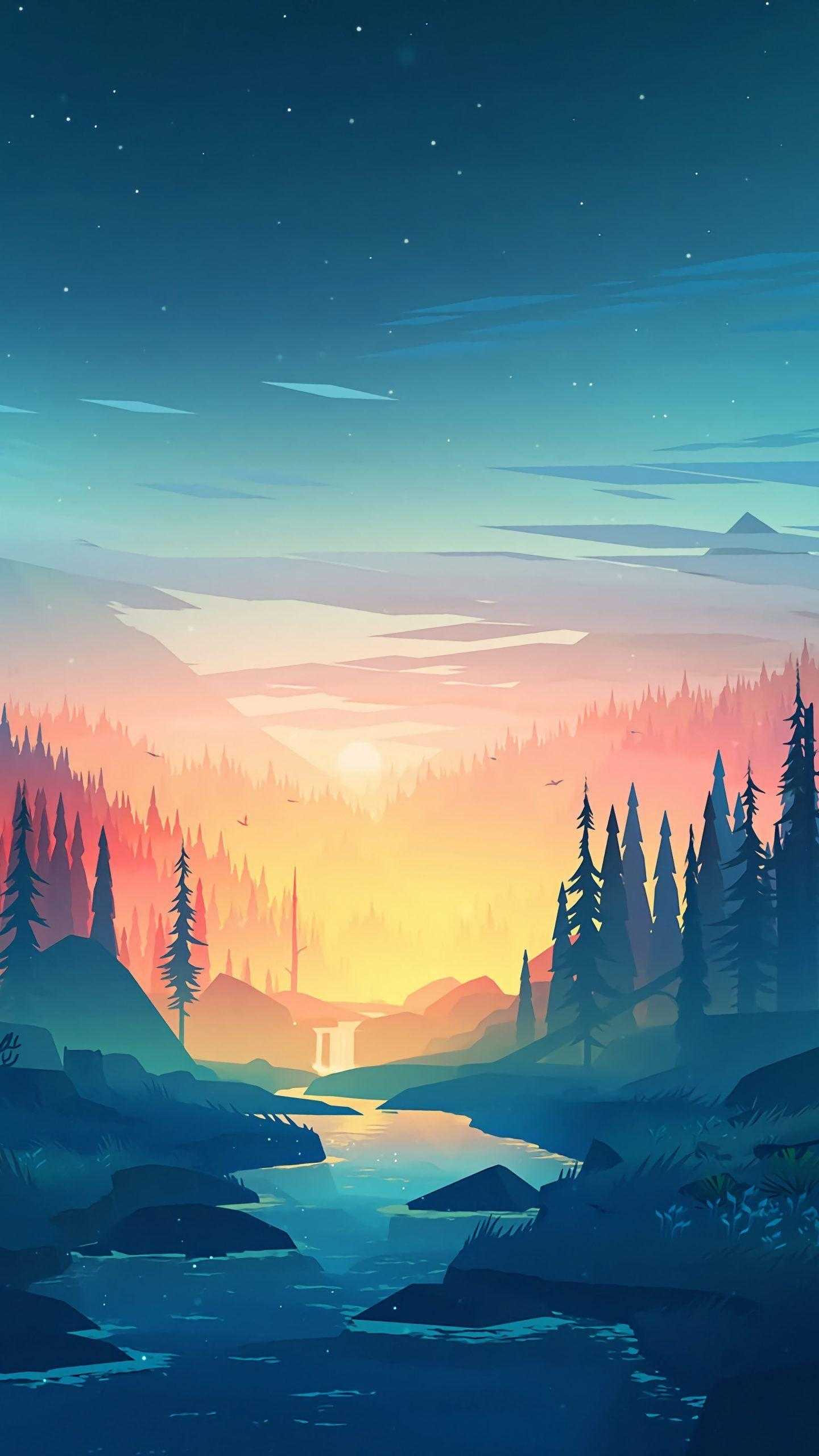 Sunset Mountain Landscape Scenery 4K Wallpaper iPhone HD Phone #7441l