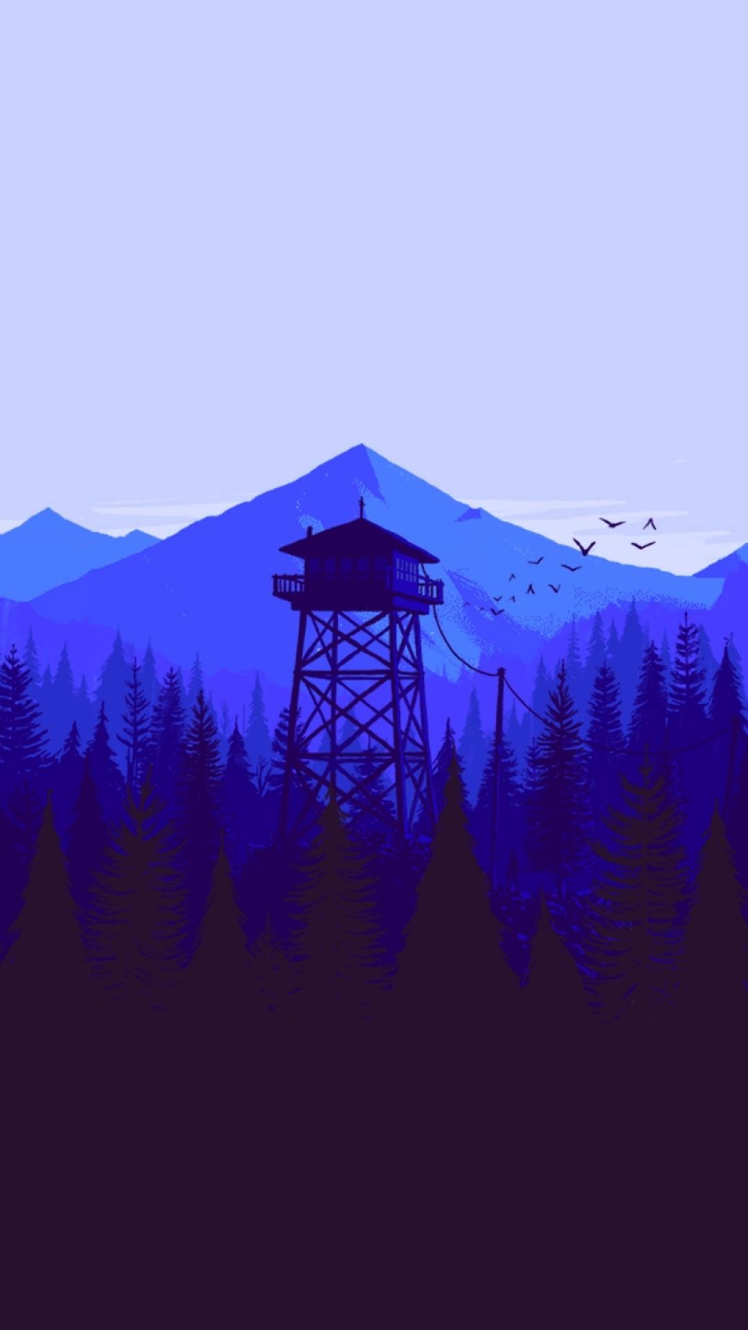 Игра про вышку в лесу. Firewatch игра. Firewatch Tower. Purple Firewatch. Firewatch 4k.