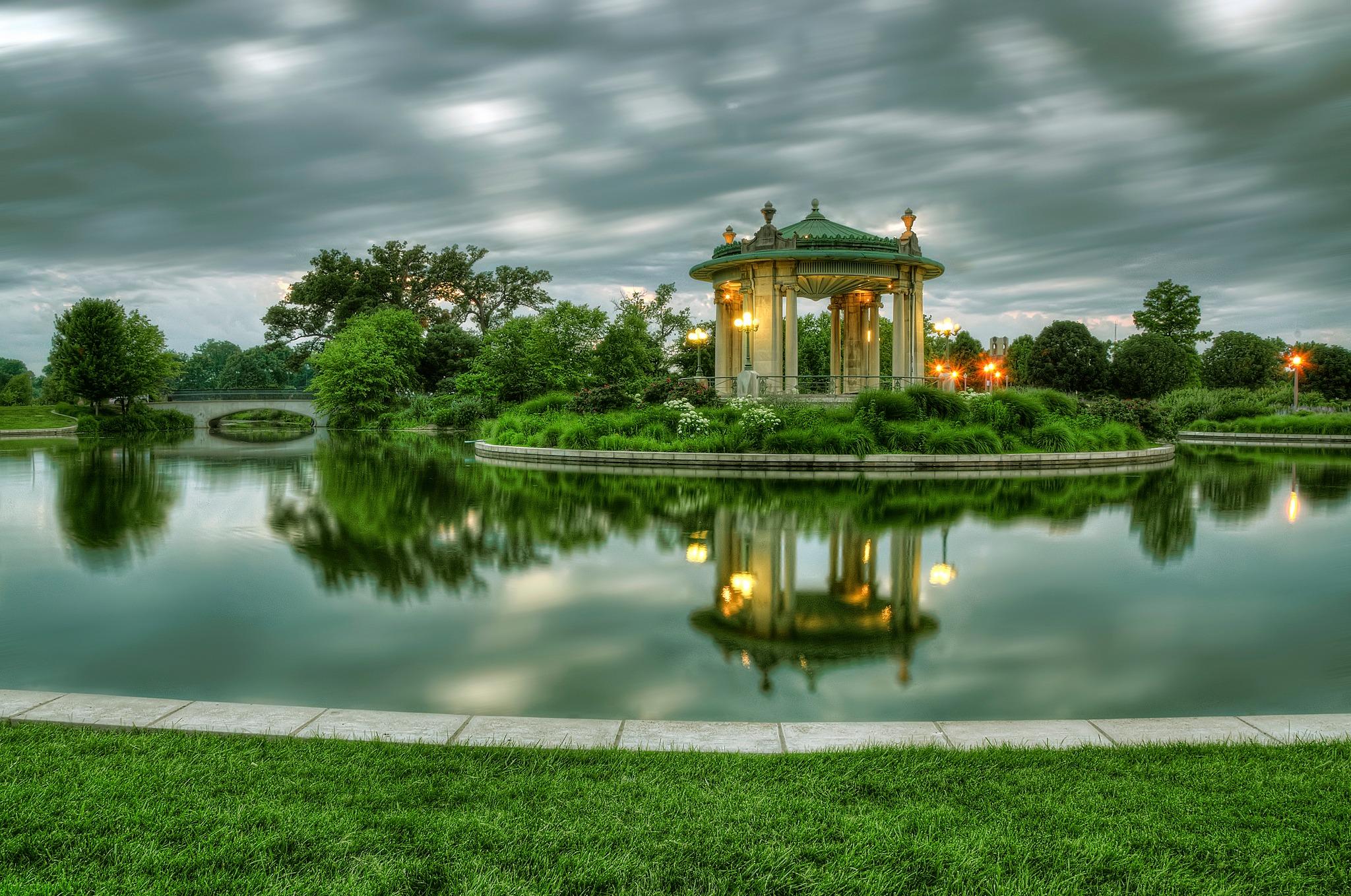 2048x1358 Beautiful Gazebo Background Wallpaper Park HD Wallpaper