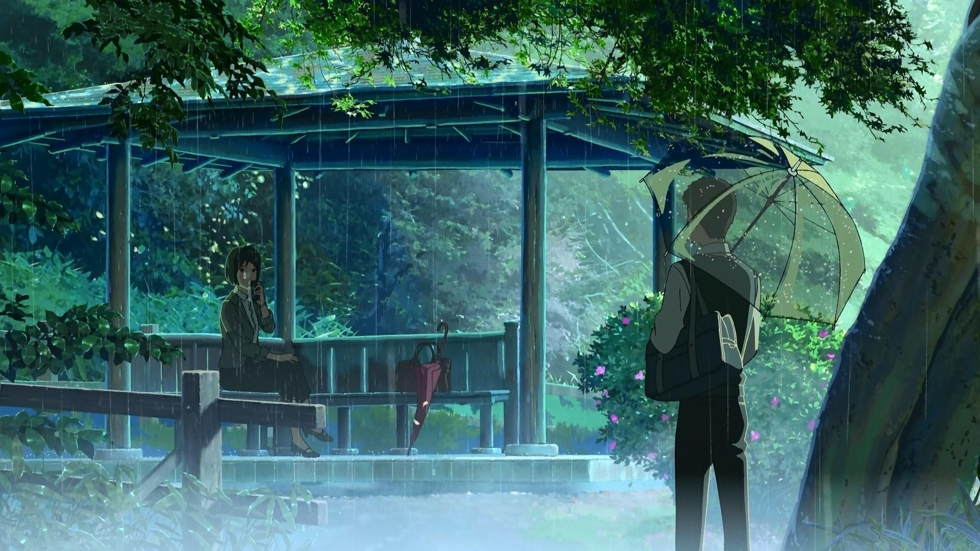 1920x1080 Yukino Yukari, Akizuki Takao, Anime, The Garden of Words, Makoto Shinkai, Rain, Gazebo, Umbrella Wallpaper HD / Desktop and Mobile Background