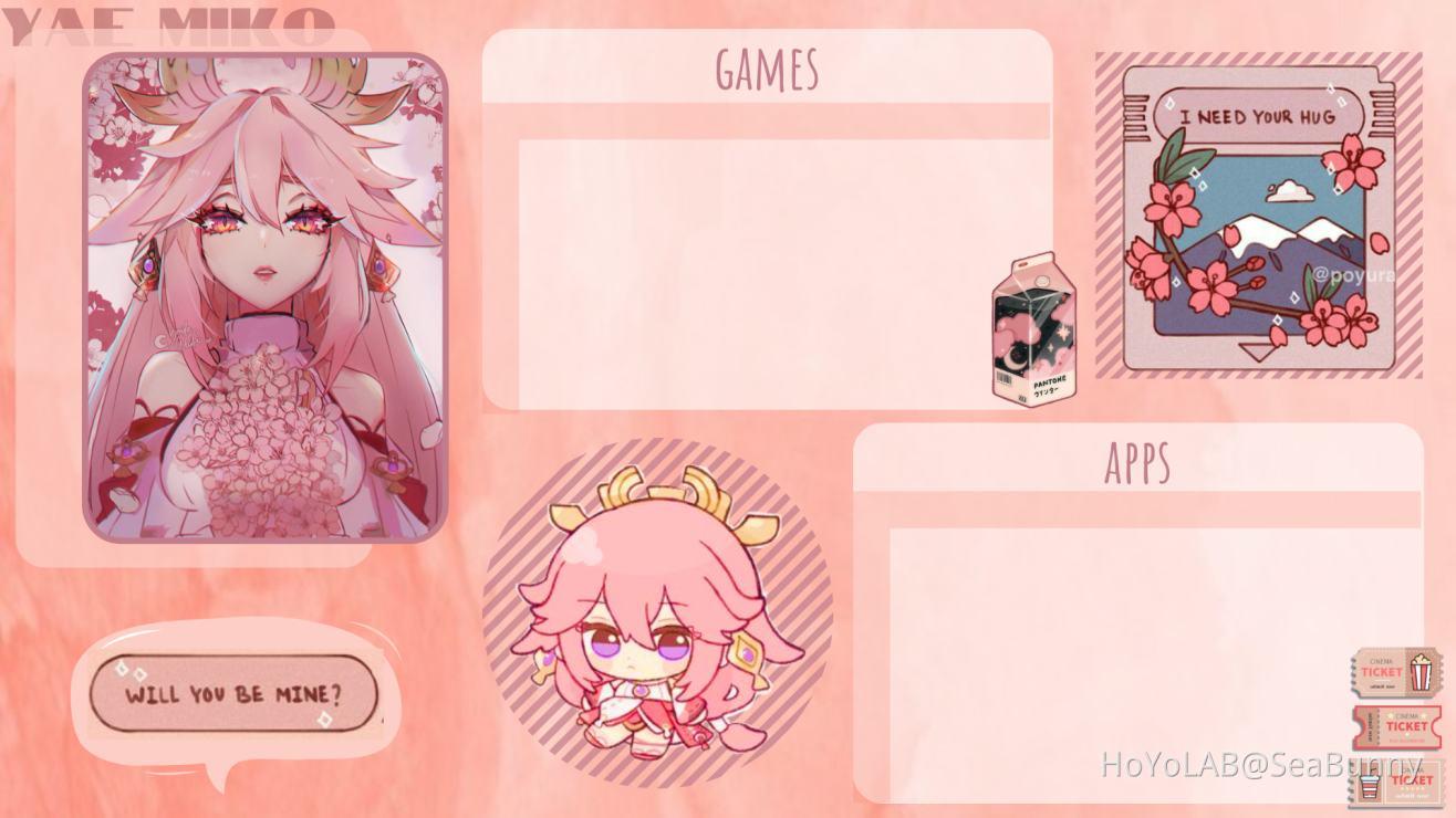 1316x740 原神 Yae Miko Wallpaper 八重神子