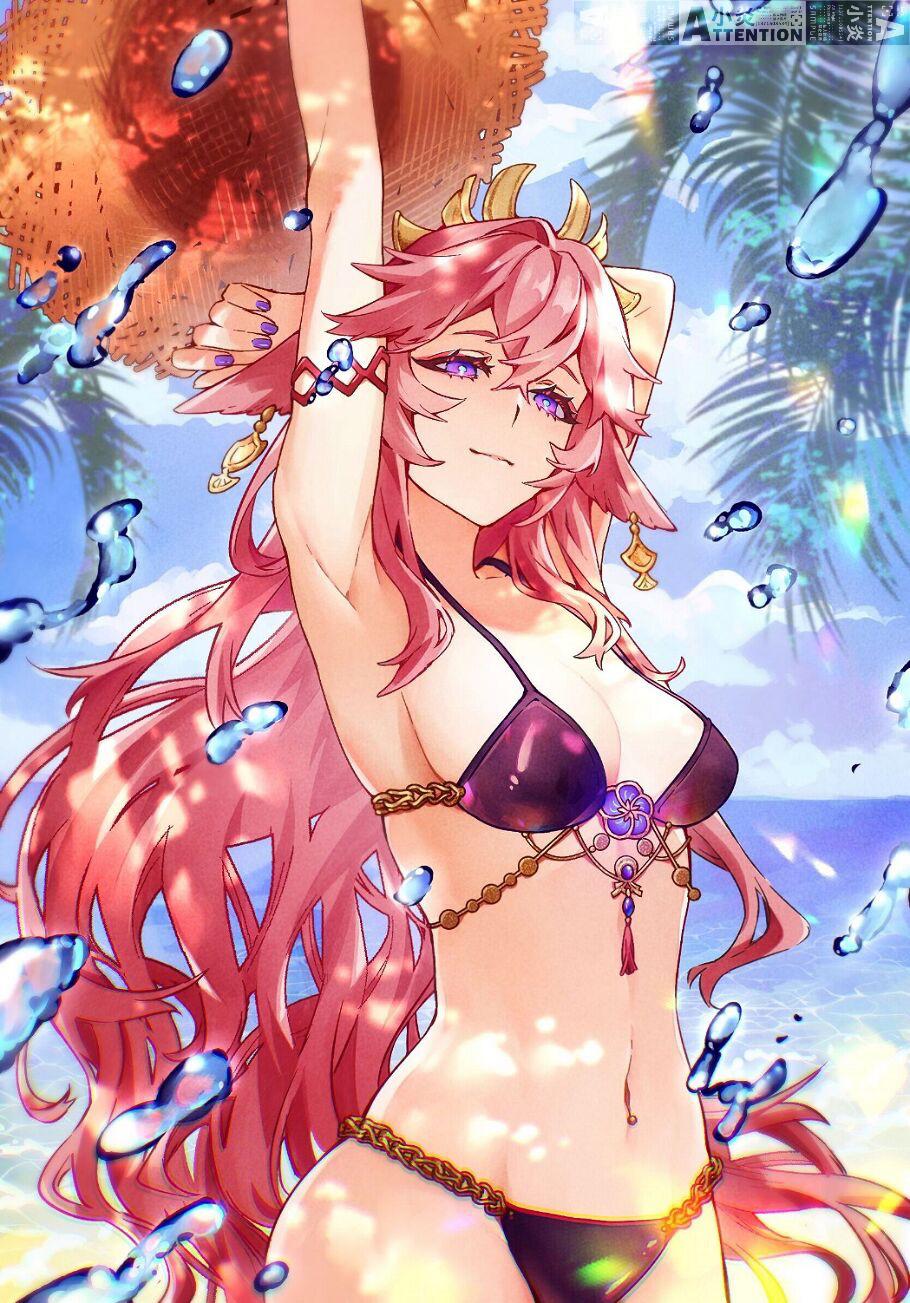 910x1303 Yae Miko Impact Anime Image Board Mobile