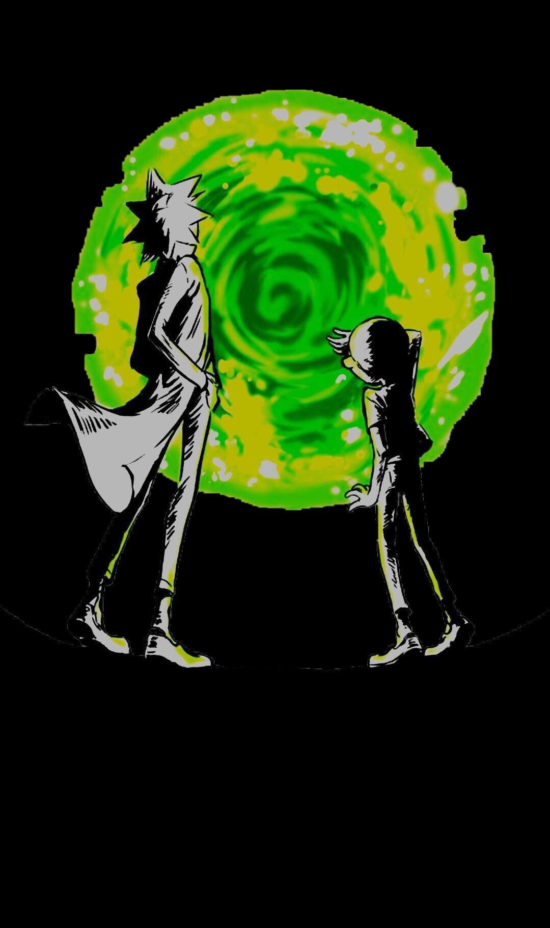 1080x1821 Oled rick and morty background