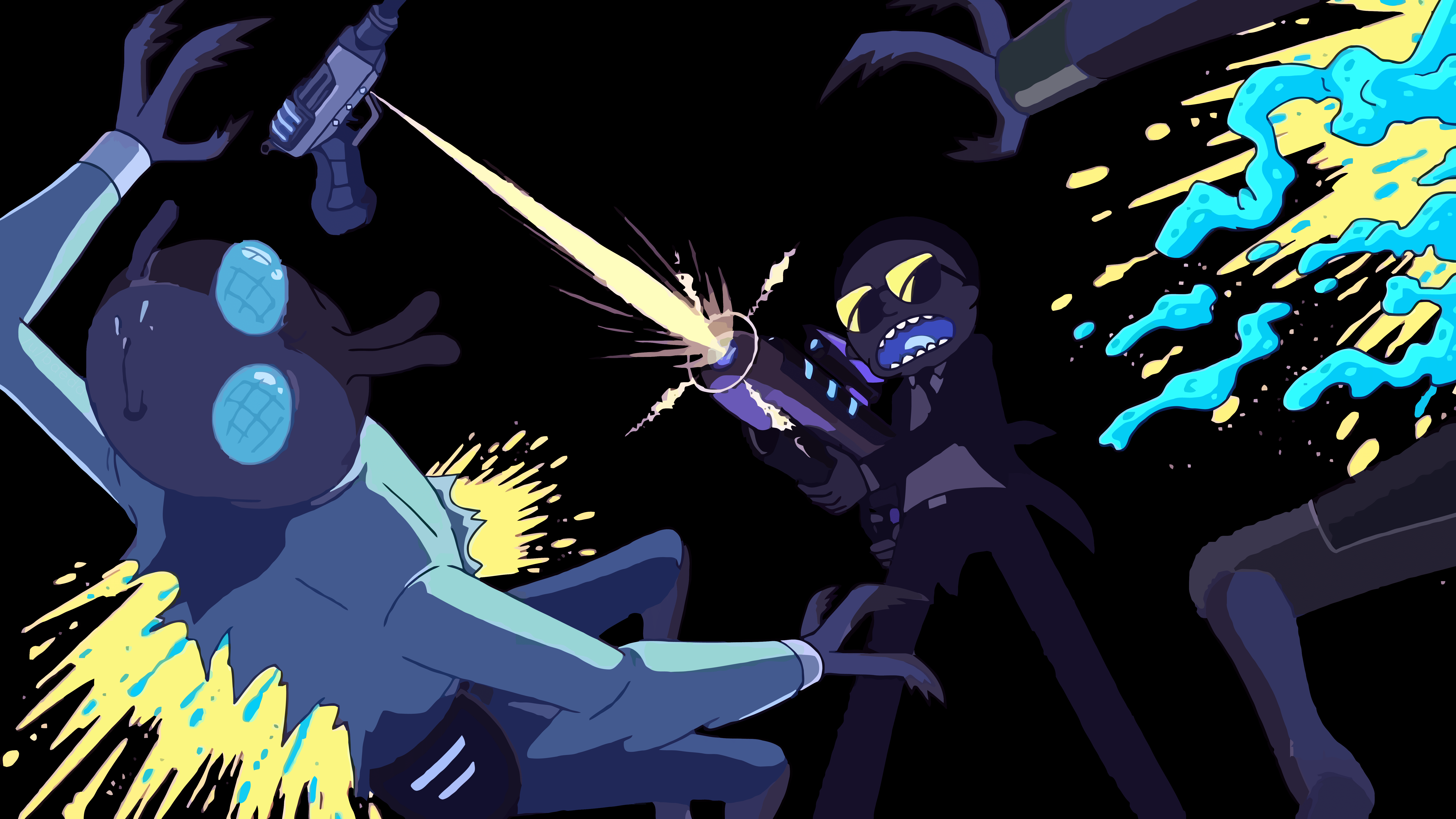 8000x4500 Rick and Morty for Jewels (vectorized and cleaned stills) Amoled Edit [8000x4500]: Amoledbackground