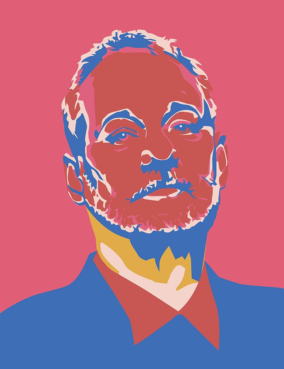 1157x1500 POSLT2241 UStrip Lite Removable Wallpaper Decal Sticker Mural Bill Murray Three Warhol Pink Red Chive, 19.75 Inch X 24
