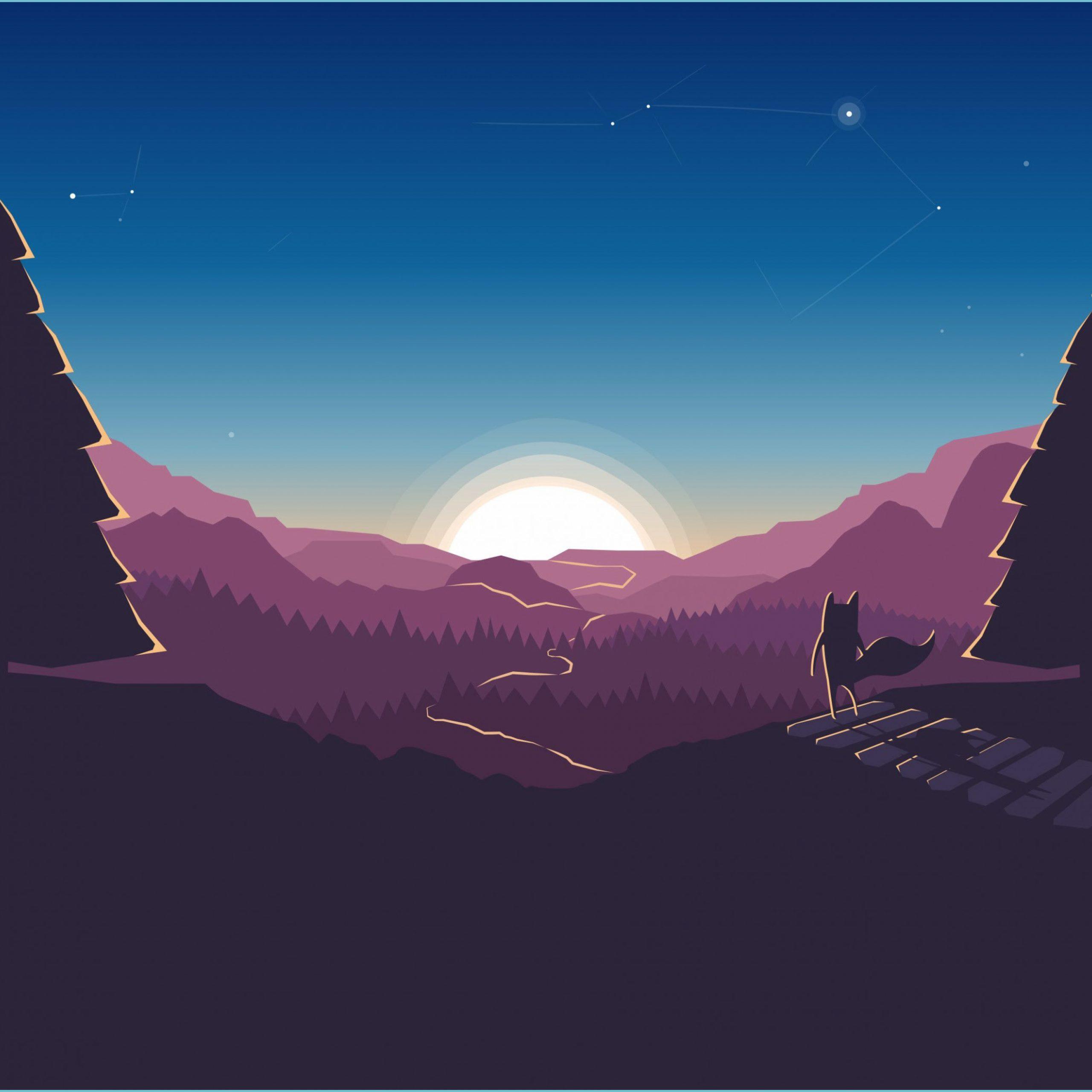 2560x2560 Purple Sunset Minimalist X 14 In 14 Minimalist Minimalist Wallpaper