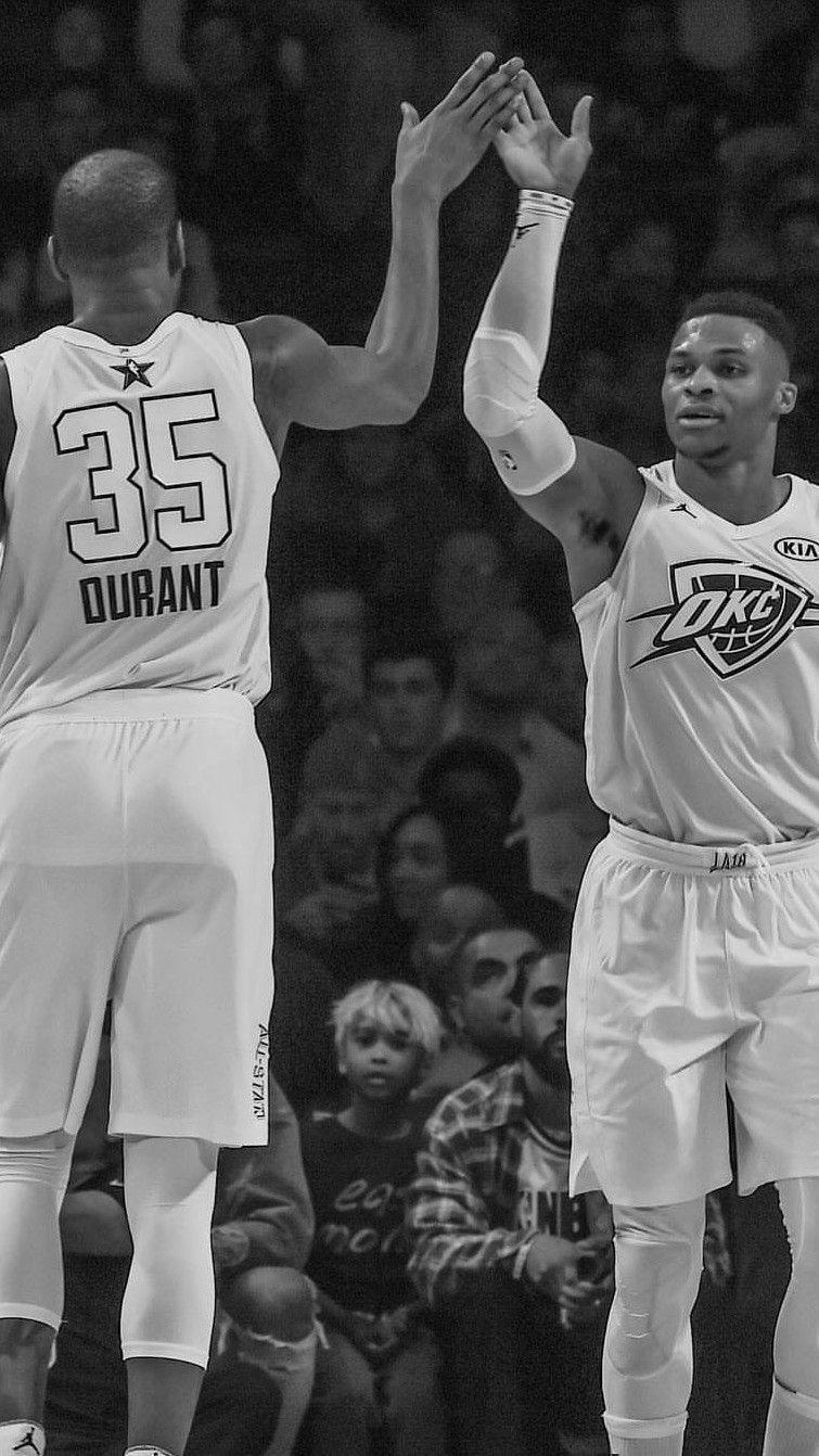 755x1342 Kevin Durant And Russell Westbrook Wallpaper 2016 Westbrook And Kevin Durant All Star 2018 HD Wallpaper