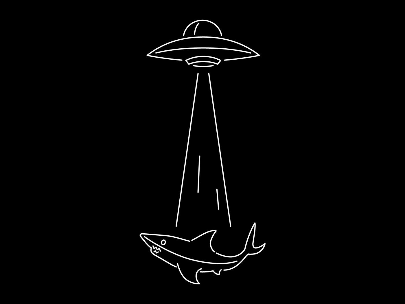 1400x1050 Shark neon + Pixel wallpaper