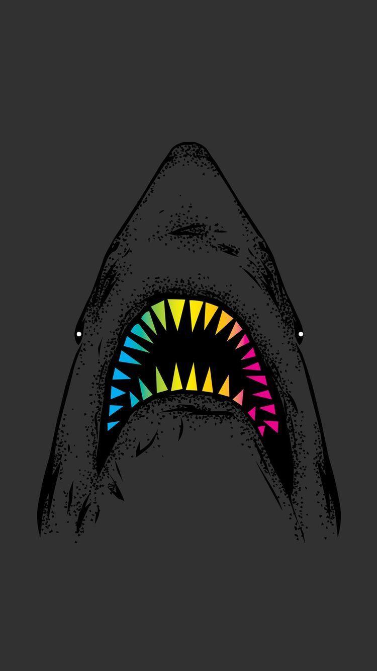 750x1333 Wallpaper. Shark wallpaper iphone, Nautical wallpaper, Simpsons drawings
