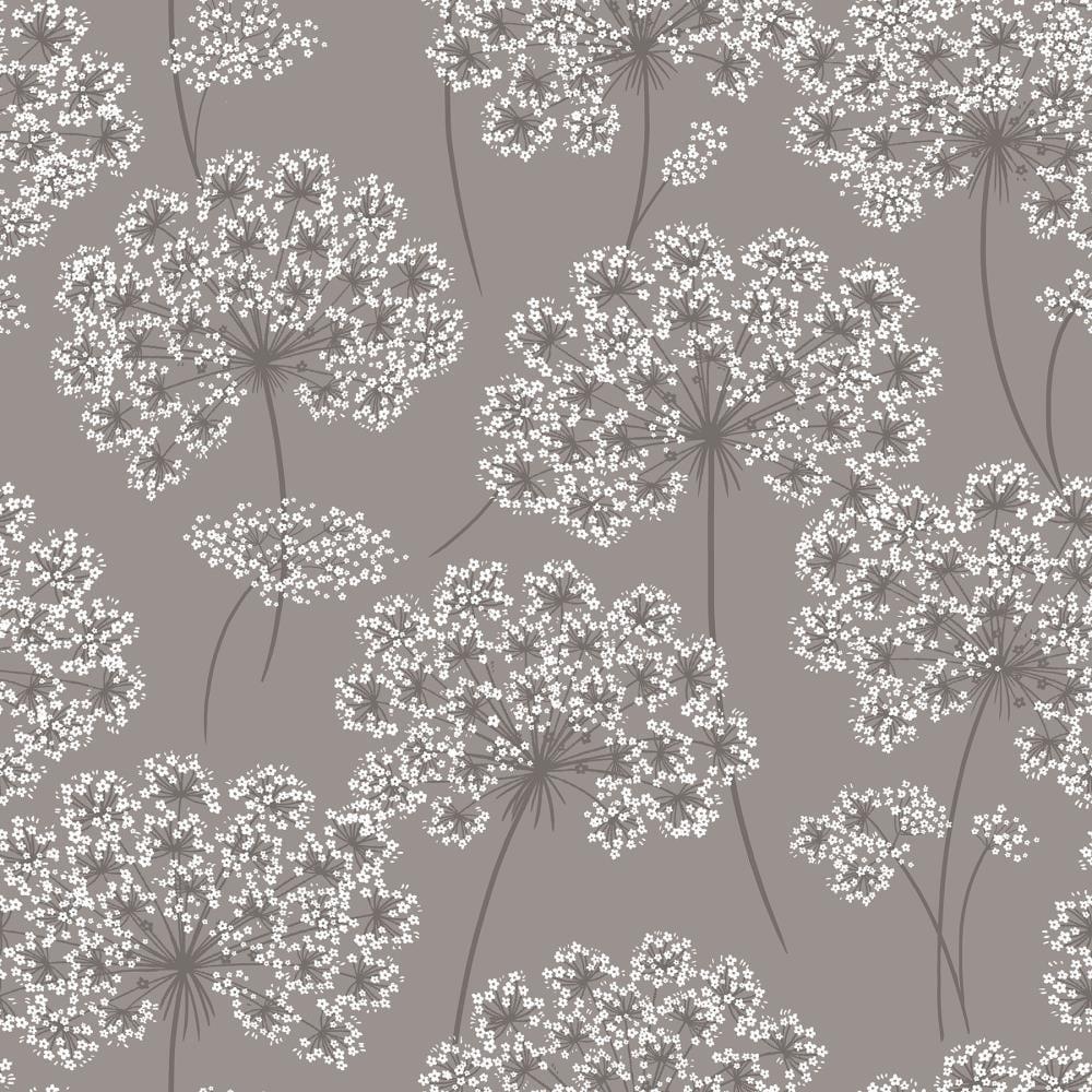 1000x1000 NuWallpaper 30.75 Sq Ft Grey Vinyl Floral Self Adhesive Peel And Stick Wallpaper In The Wallpaper Department At