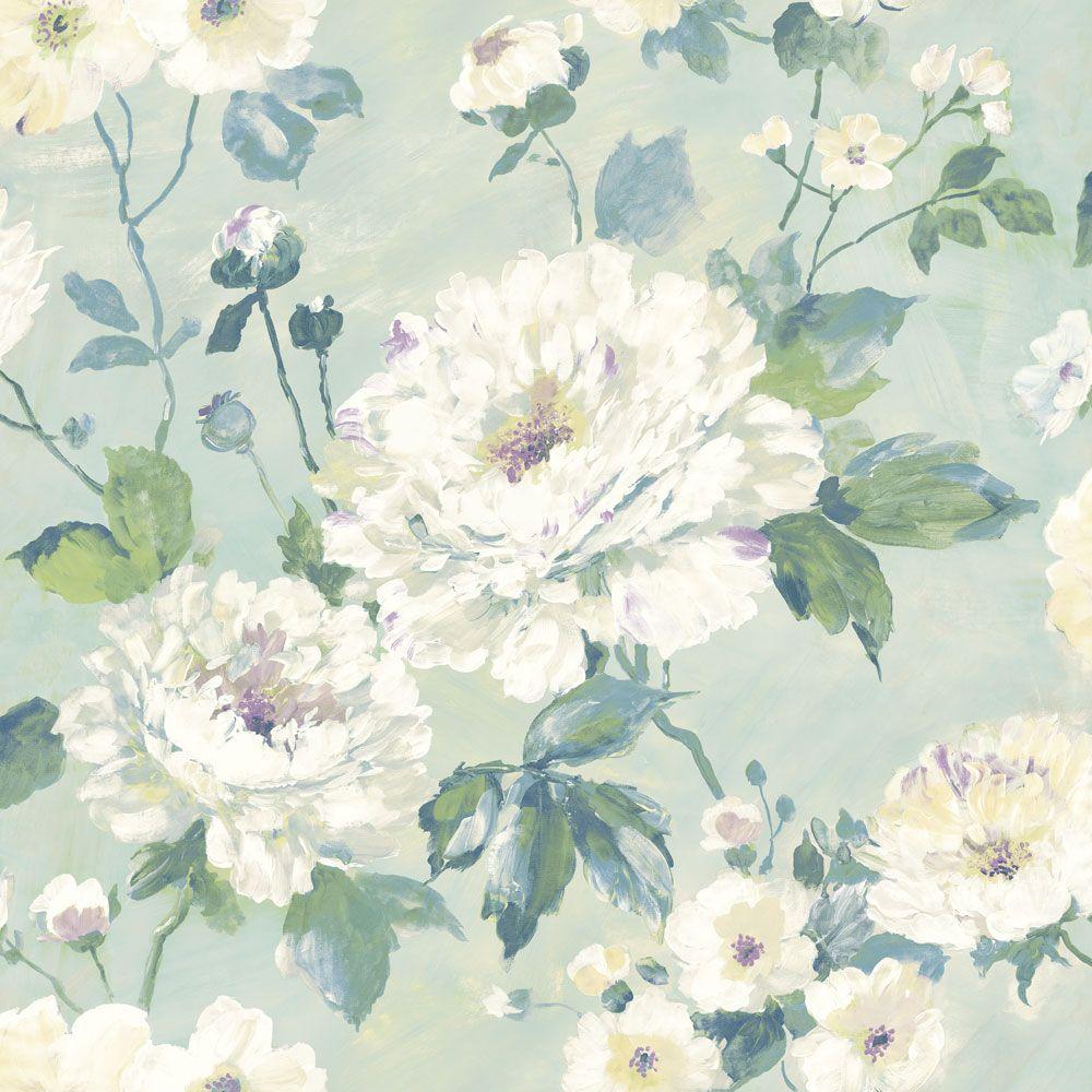1000x1000 Fiore Bloom Duck Egg wallpaper by Albany. Grey floral wallpaper, Floral wallpaper, Floral wallpaper bedroom