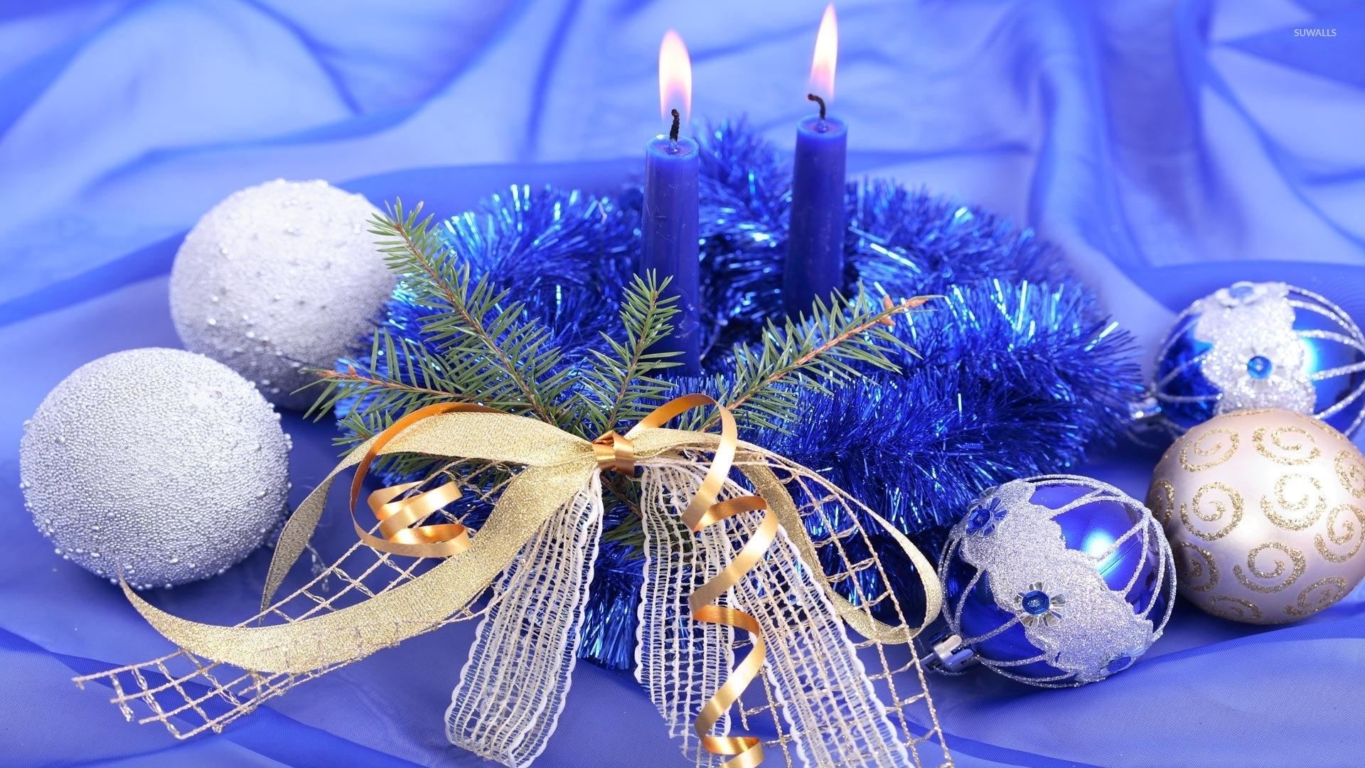 1920x1080 Purple candles decorating the Christmas Eve wallpaper wallpaper