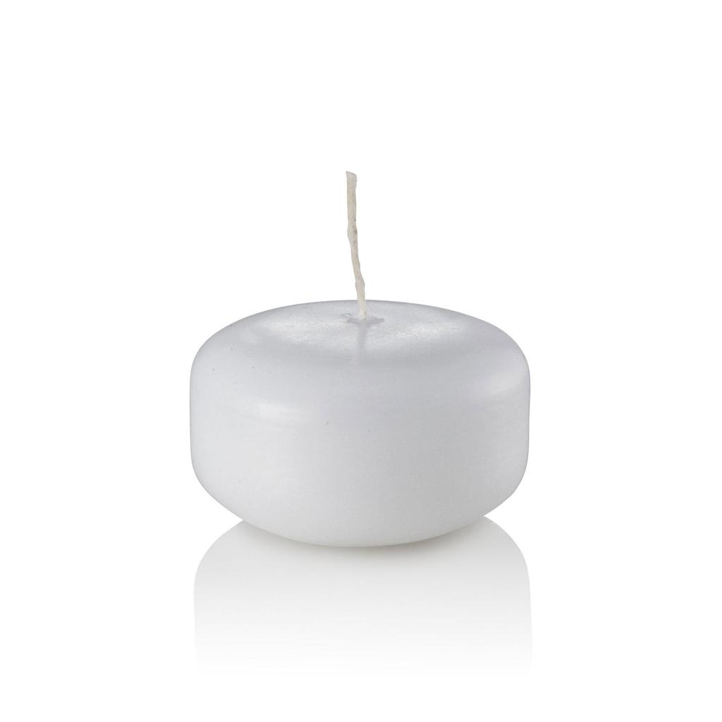 1024x1024 Small 2 Floating Candles, White, Unscented, Bulk