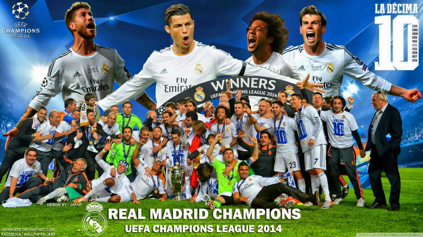 1366x768 Real Madrid Winners Champions League 2014 Ultra HD Desktop Background Wallpaper for 4K UHD TV : Tablet