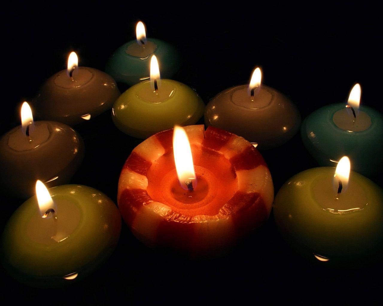 1280x1024 Romantic Candles Wallpaper