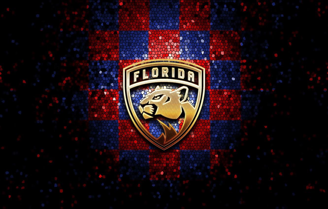 1332x850 Wallpaper wallpaper, sport, logo, NHL, hockey, glitter, checkered, Florida Panthers image for desktop, section спорт