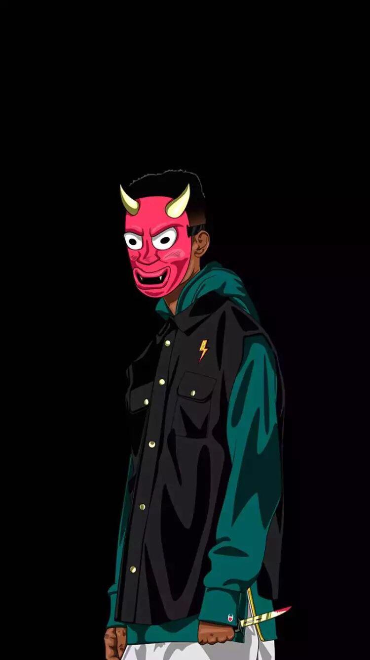 750x1335 Cartoon Pepole Nike Wallpaper