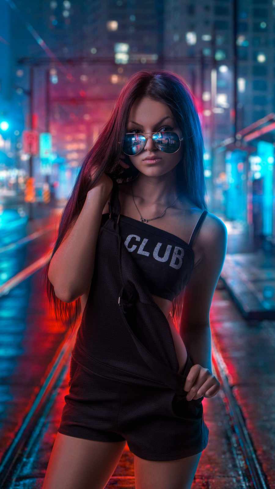 900x1600 Urban Night Girl IPhone Wallpaper Wallpaper : iPhone Wallpaper