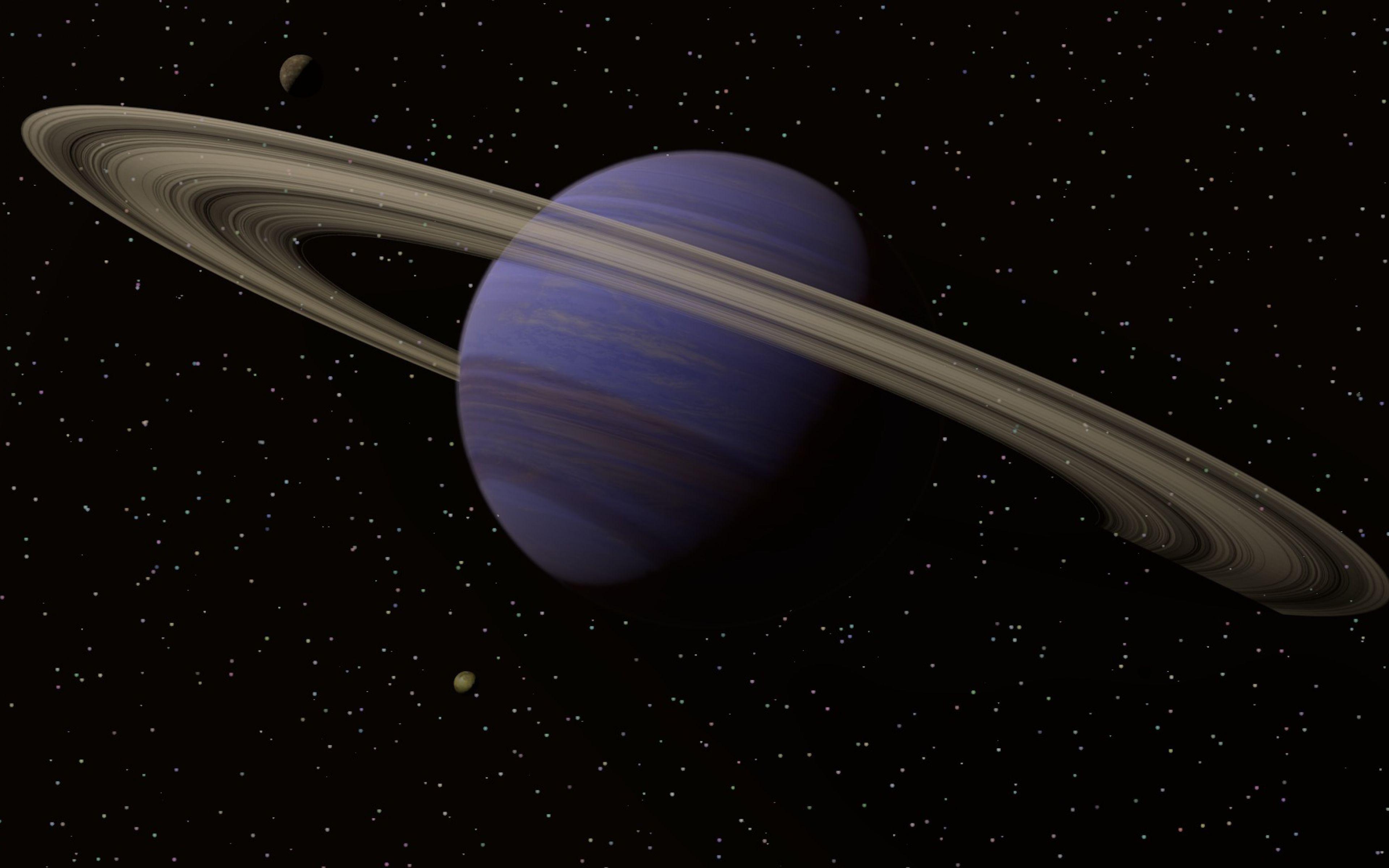 3840x2400 HD Background Saturn Planet Dust Rings Belt Space Wallpaper