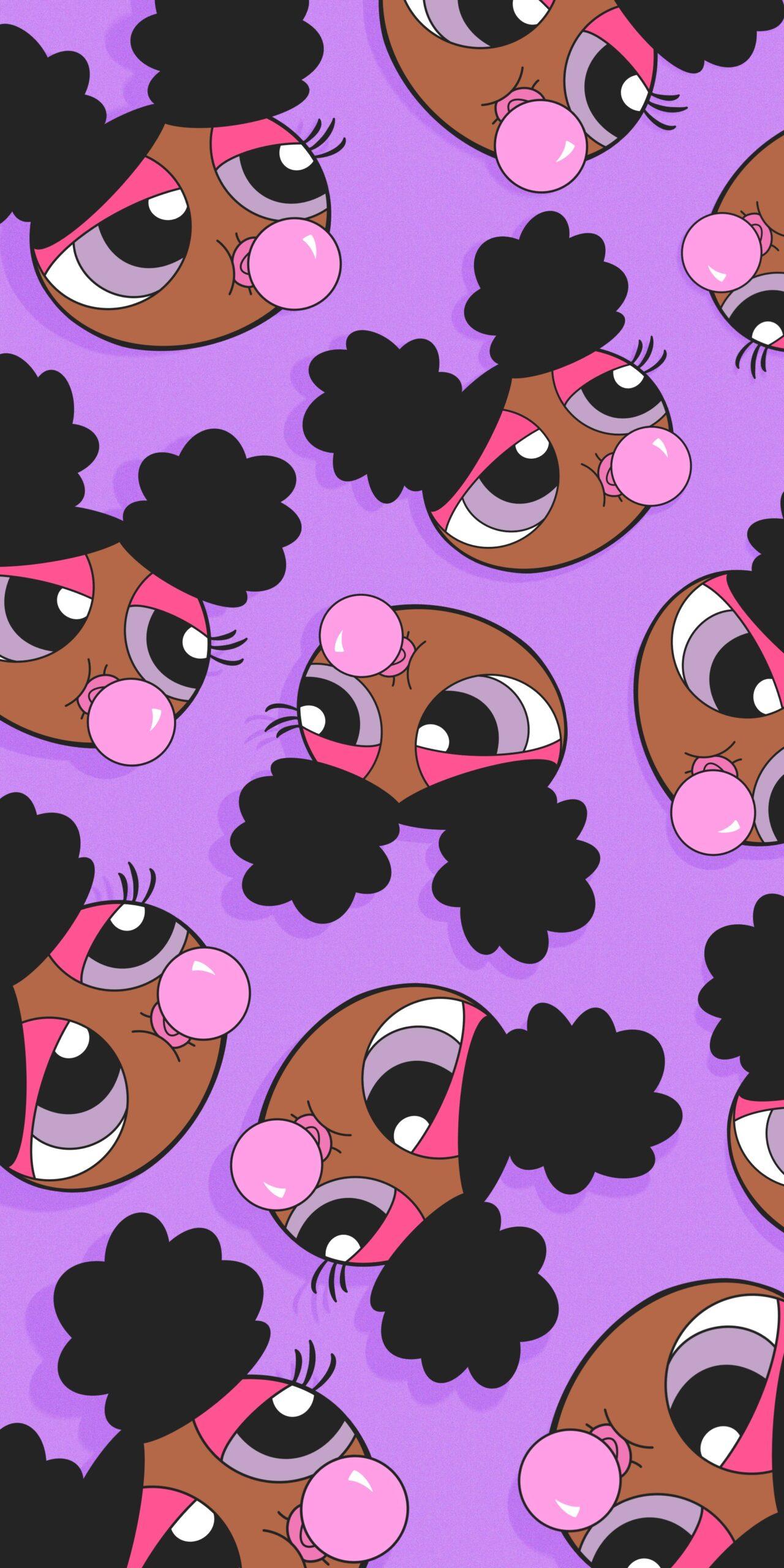 1280x2560 Powerpuff Girls Bubblegum Purple Wallpaper