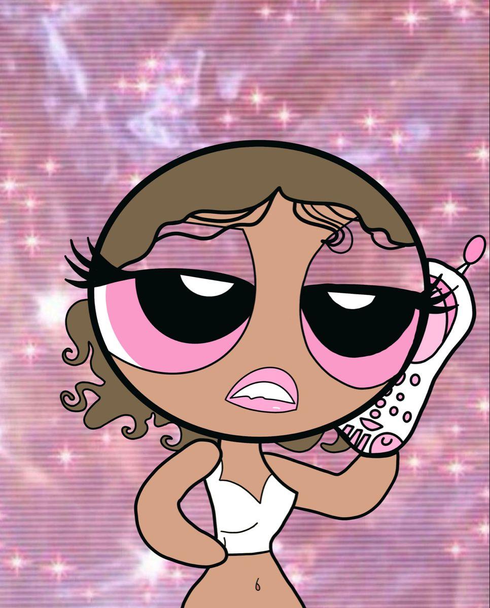 966x1200 Aesthetic Powerpuff Girl Black Wallpaper