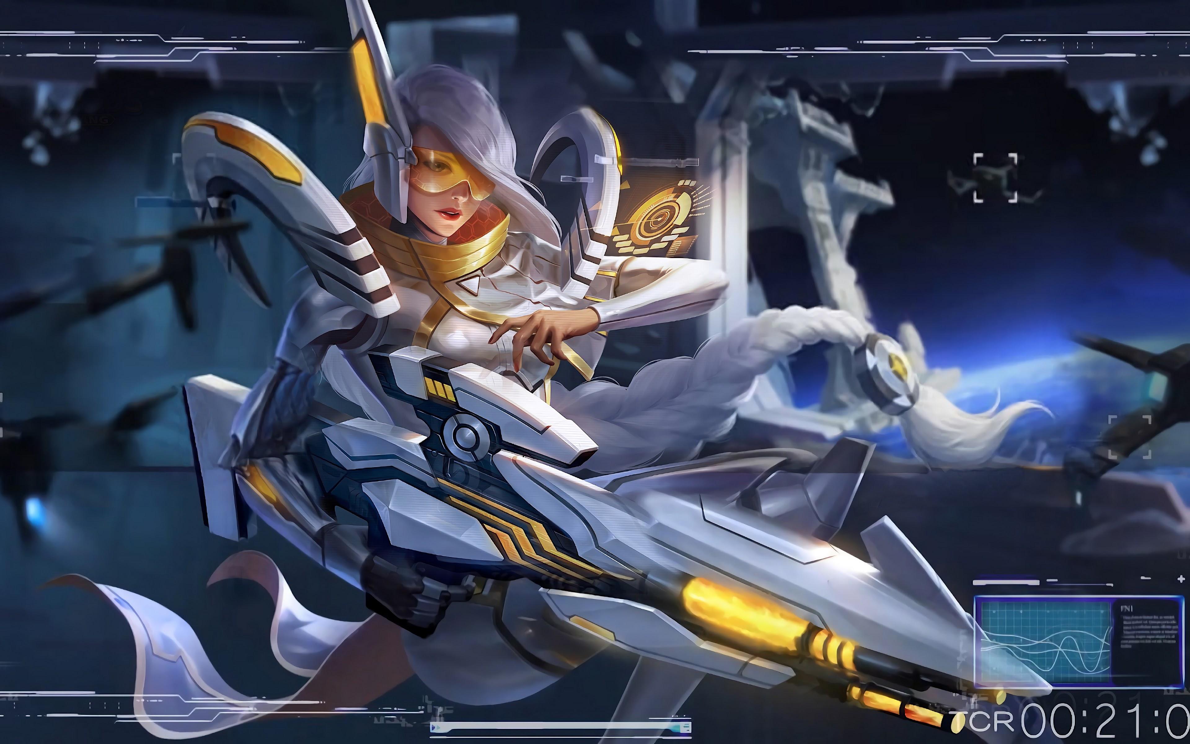 3840x2400 Lesley Stelaris Ghost Skin Mobile Legends 4K Wallpaper