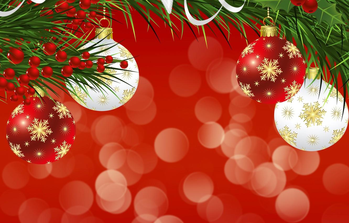 1332x850 Wallpaper balls, holiday, balls, toys, new year, spruce, vector, the scenery, happy new year, christmas decoration, Christmas Wallpaper, christmas color, holiday wallpaper image for desktop, section новый год