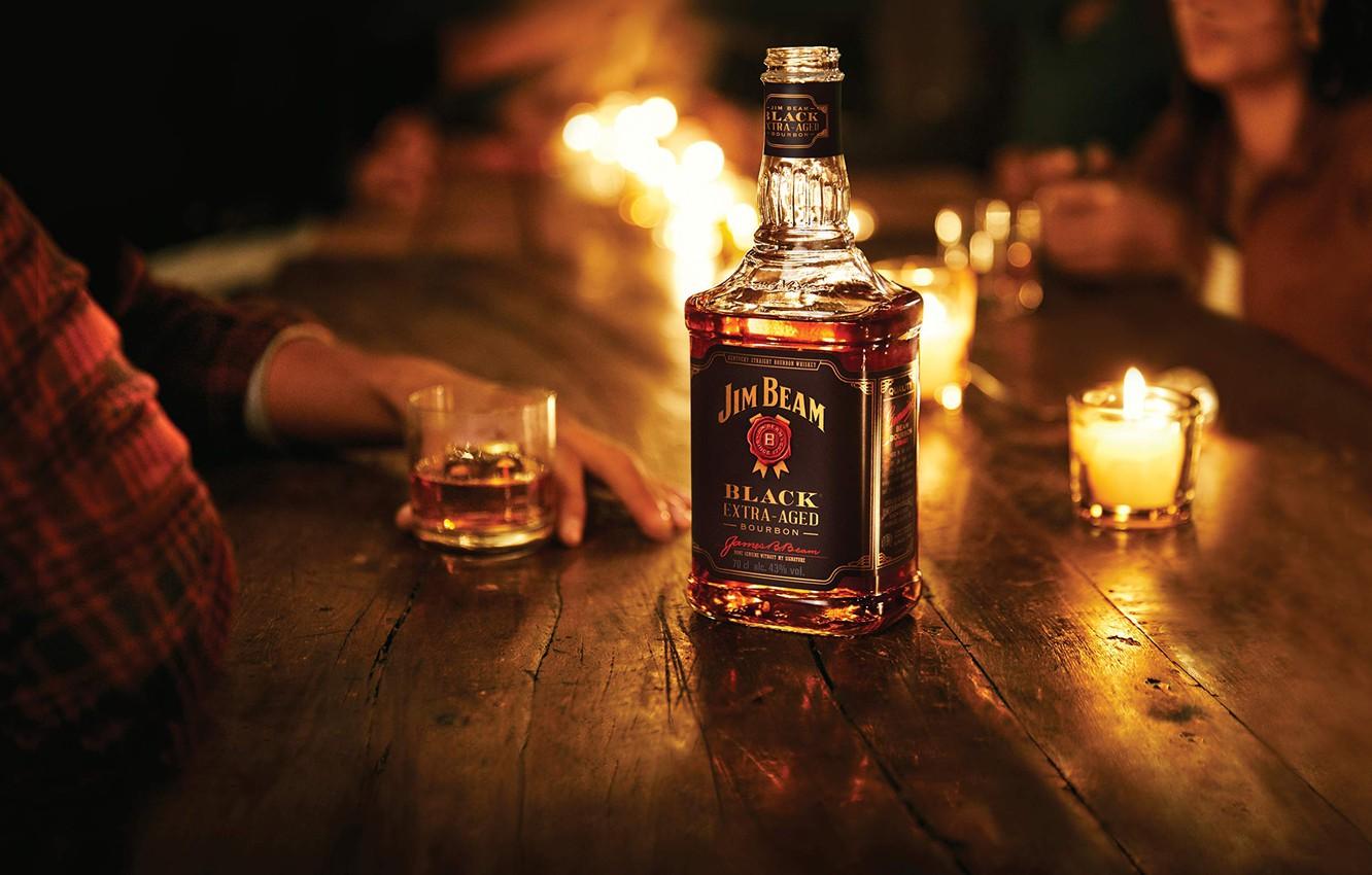1332x850 Wallpaper table, mood, holiday, stay, the evening, bar, candles, glasses, pair, whiskey, bourbon whiskey, Jim Beam Black, The Bonding over Bourbon Experience by Jim Beam image for desktop, section настроения