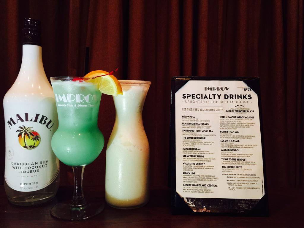 1024x768 Palm Beach Improv- Malibu's Most Wanted Malibu rum Lemon vodka Blue curaçao Melon liqueur Pineapple juice Sprite Piña colada