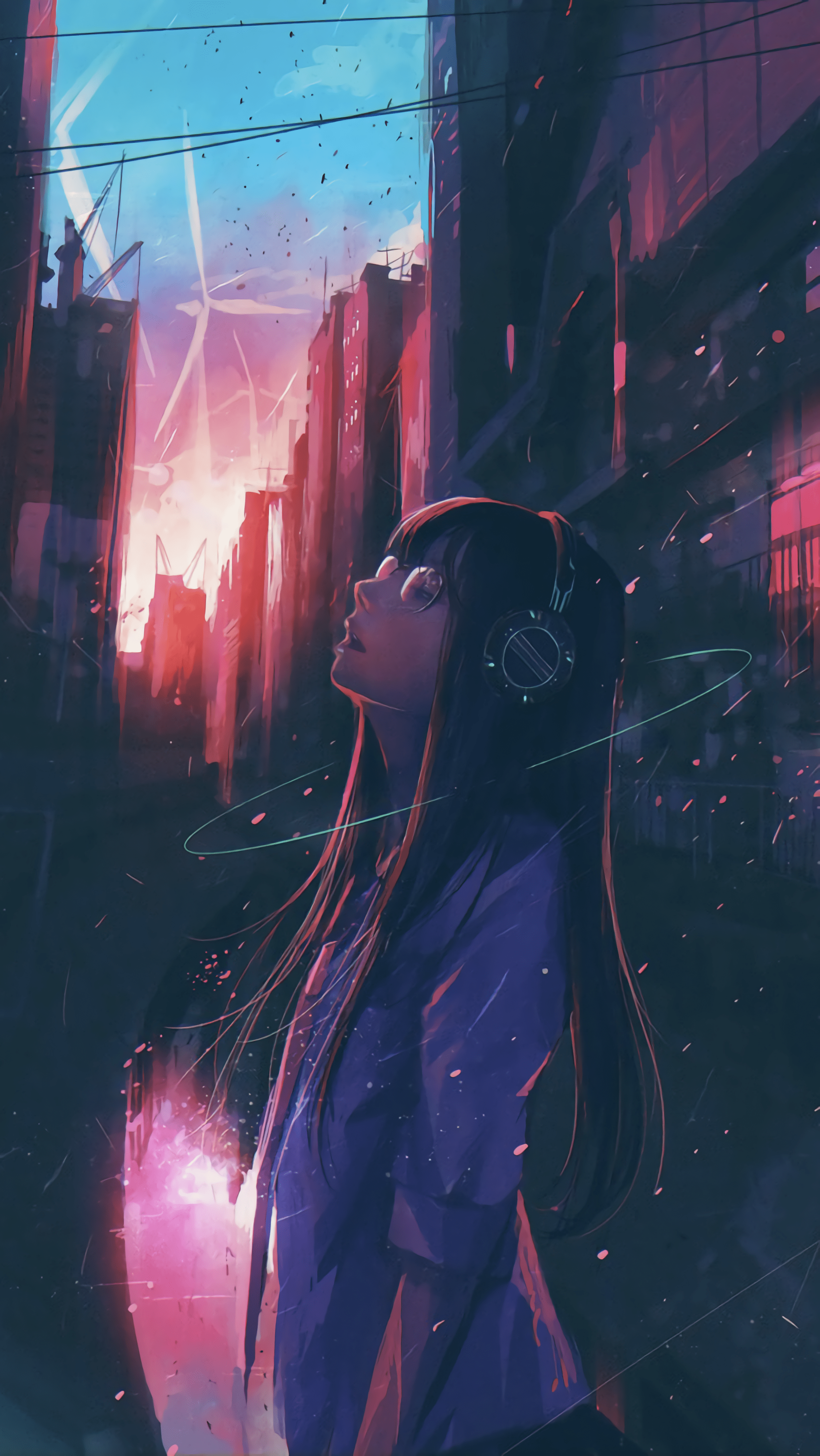 2250x3996 Overbreathing [Orignal] (2250x3996). Anime art beautiful, Anime scenery, Sky anime