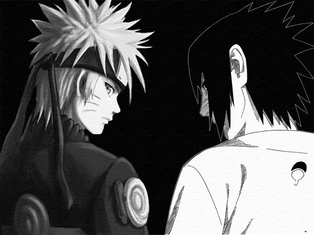 1024x768 Naruto HD Wallpaper Black And White PNG // Naruto Wallpaper