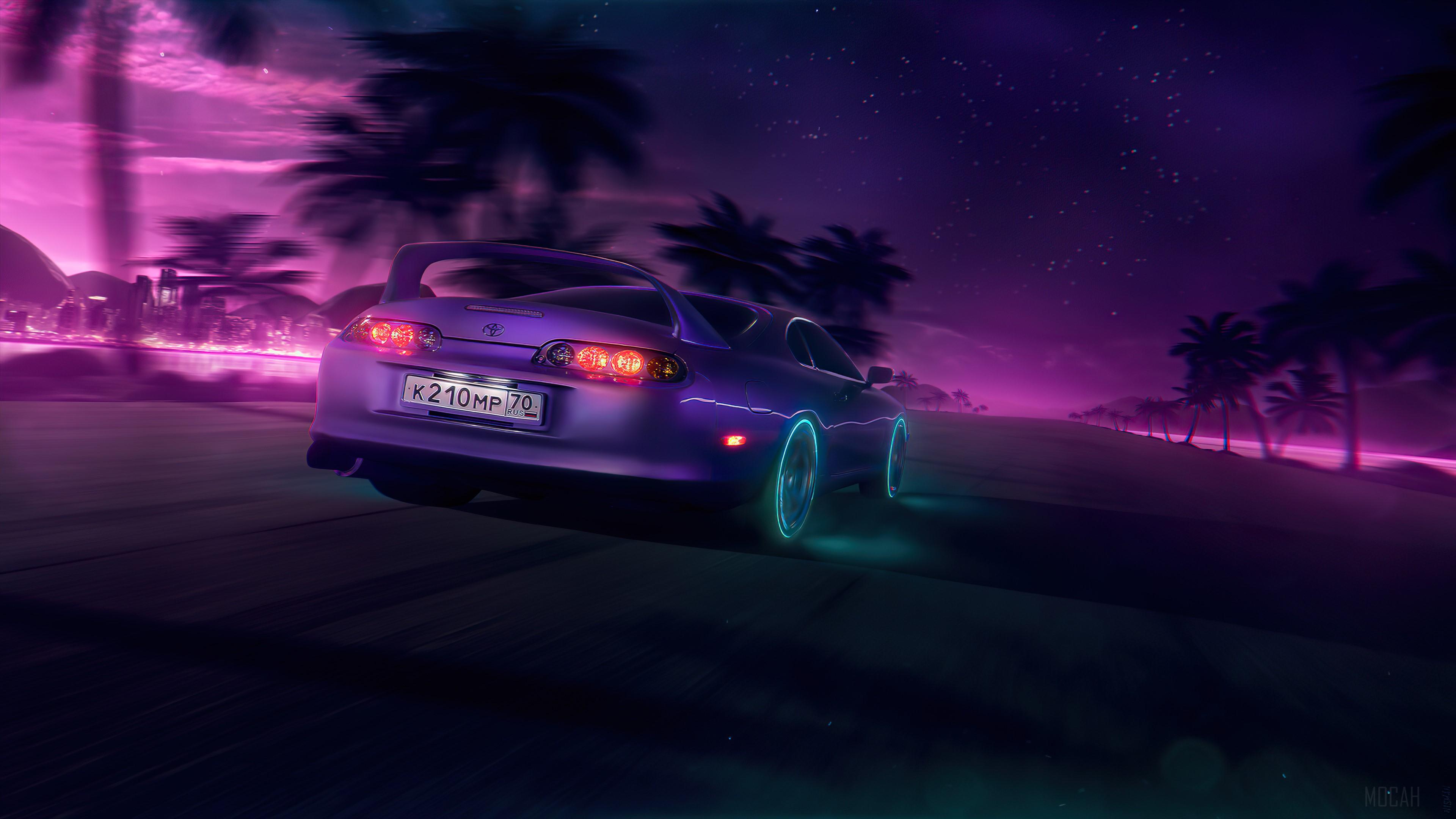 3840x2160 NeonNight Toyota Supra 4k wallpaper. Mocah HD Wallpaper