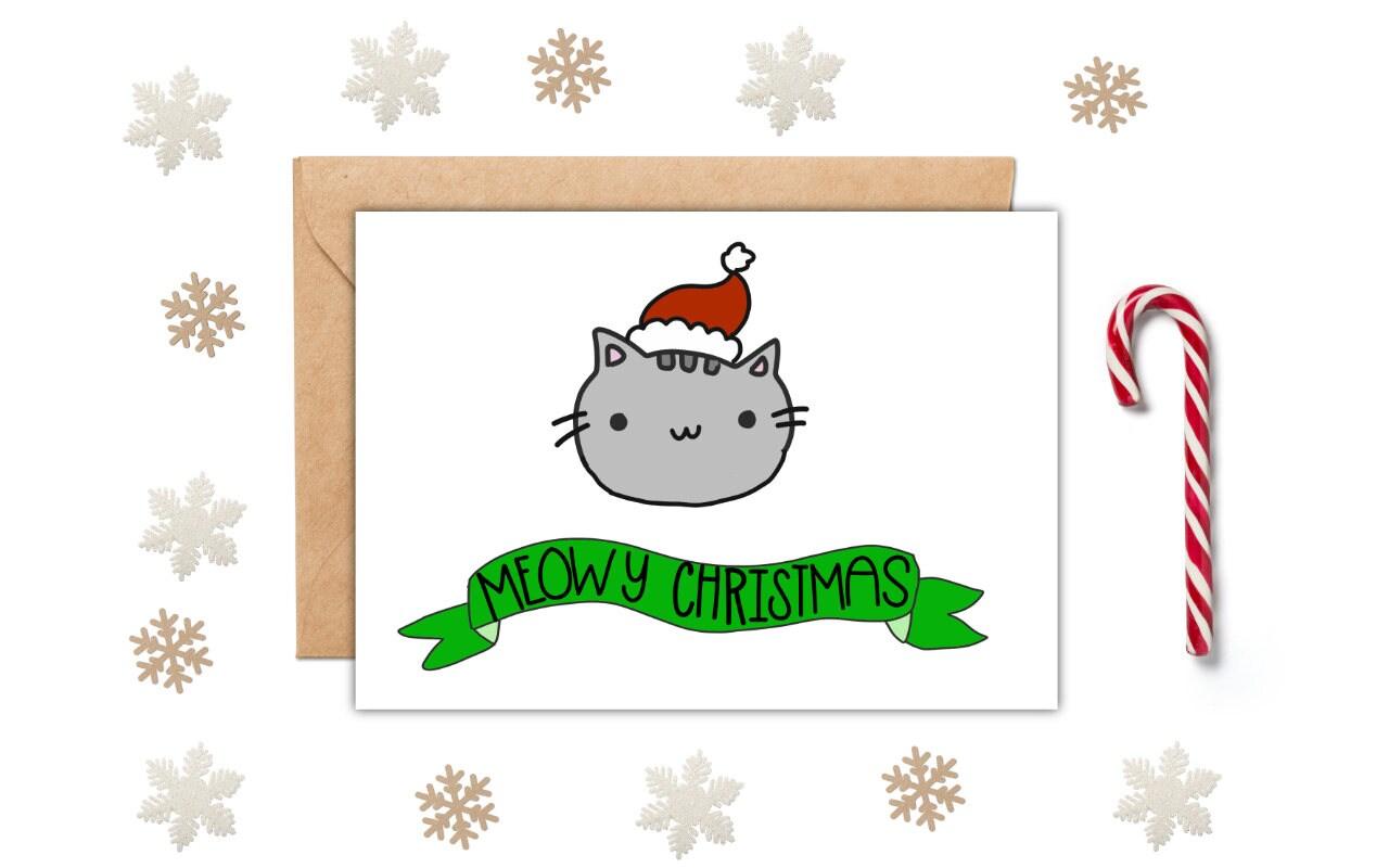 1280x800 Meowy Christmas Card Funny Christmas Card Cute Christmas