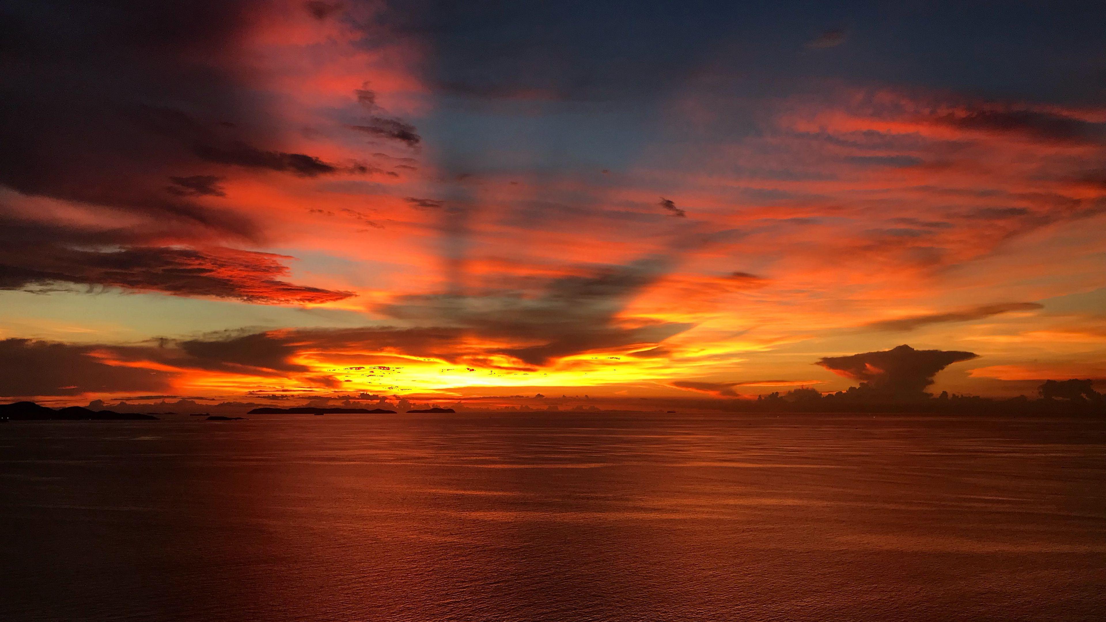 3840x2160 Wallpaper / sunset, clouds, horizon, sky, twilight, 4k