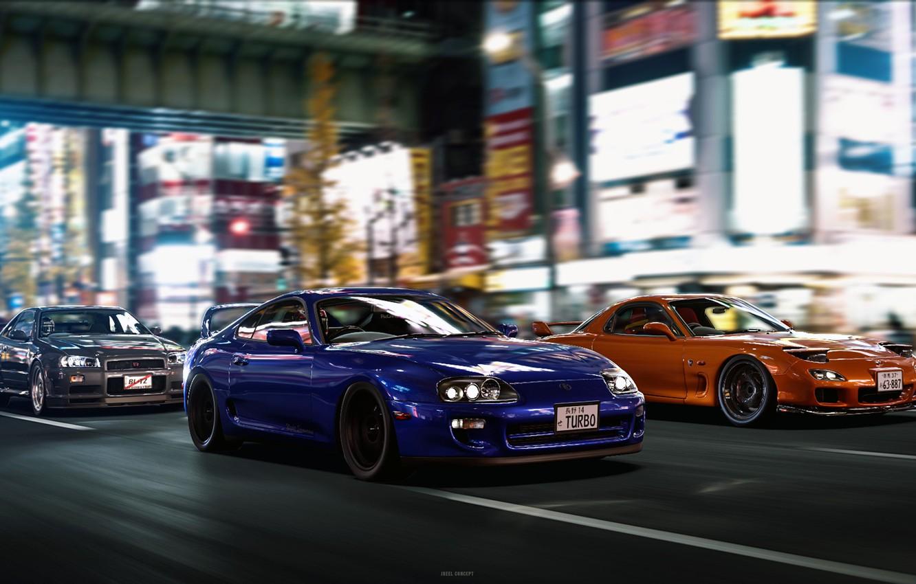 1332x850 Wallpaper Auto, Japan, Machine, Machine, Nissan, Mazda, GT R, Toyota, Supra, Skyline, Nissan Skyline, RX Toyota Supra, Mazda RX GT Sport, Transport & Vehicles Image For Desktop, Section другие марки