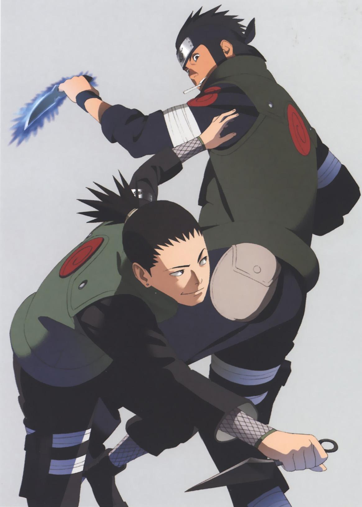 1165x1630 Asuma and Shikamaru (Naruto Artbook)