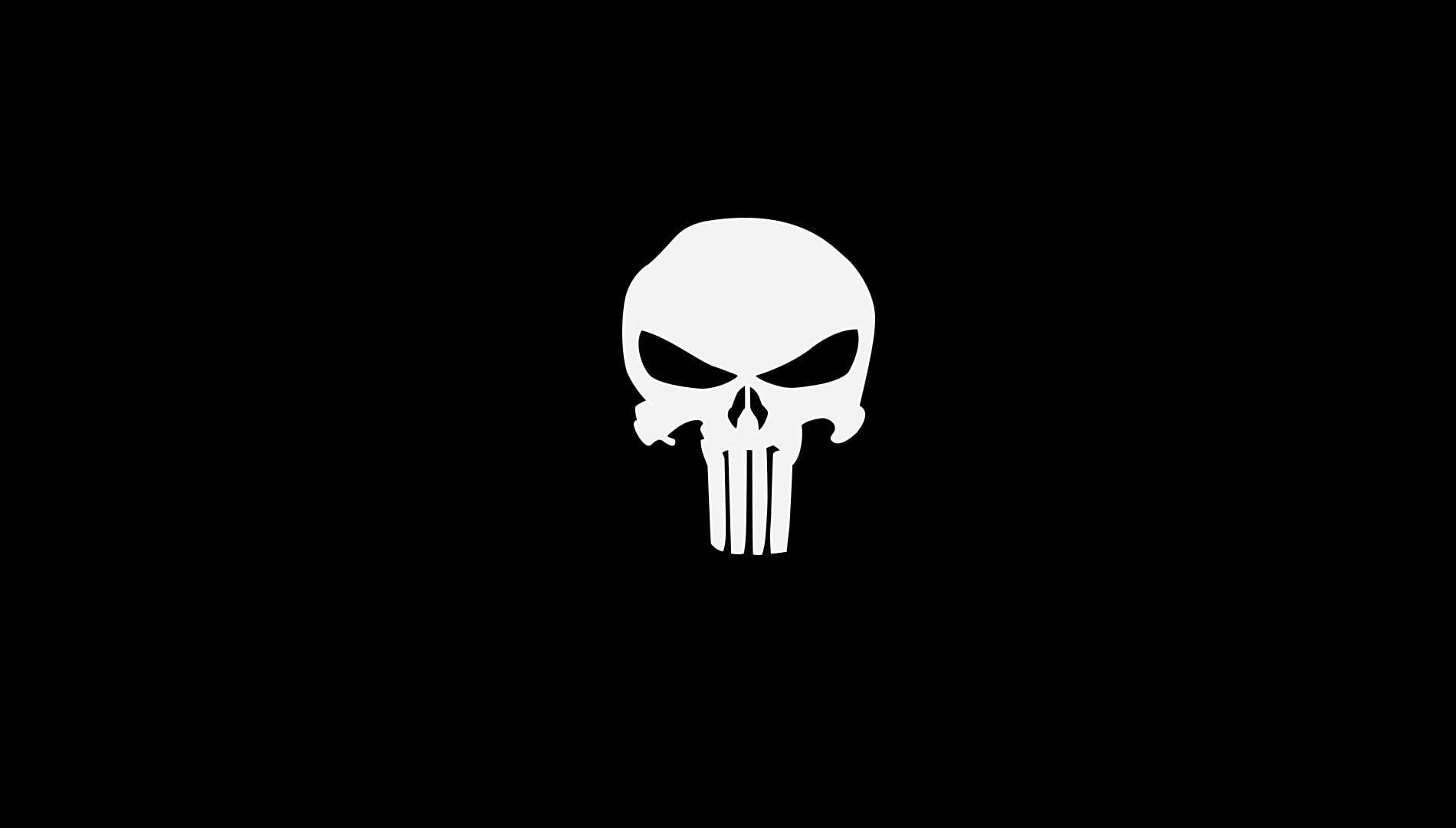 1900x1080 HD wallpaper: The Punisher logo, simple