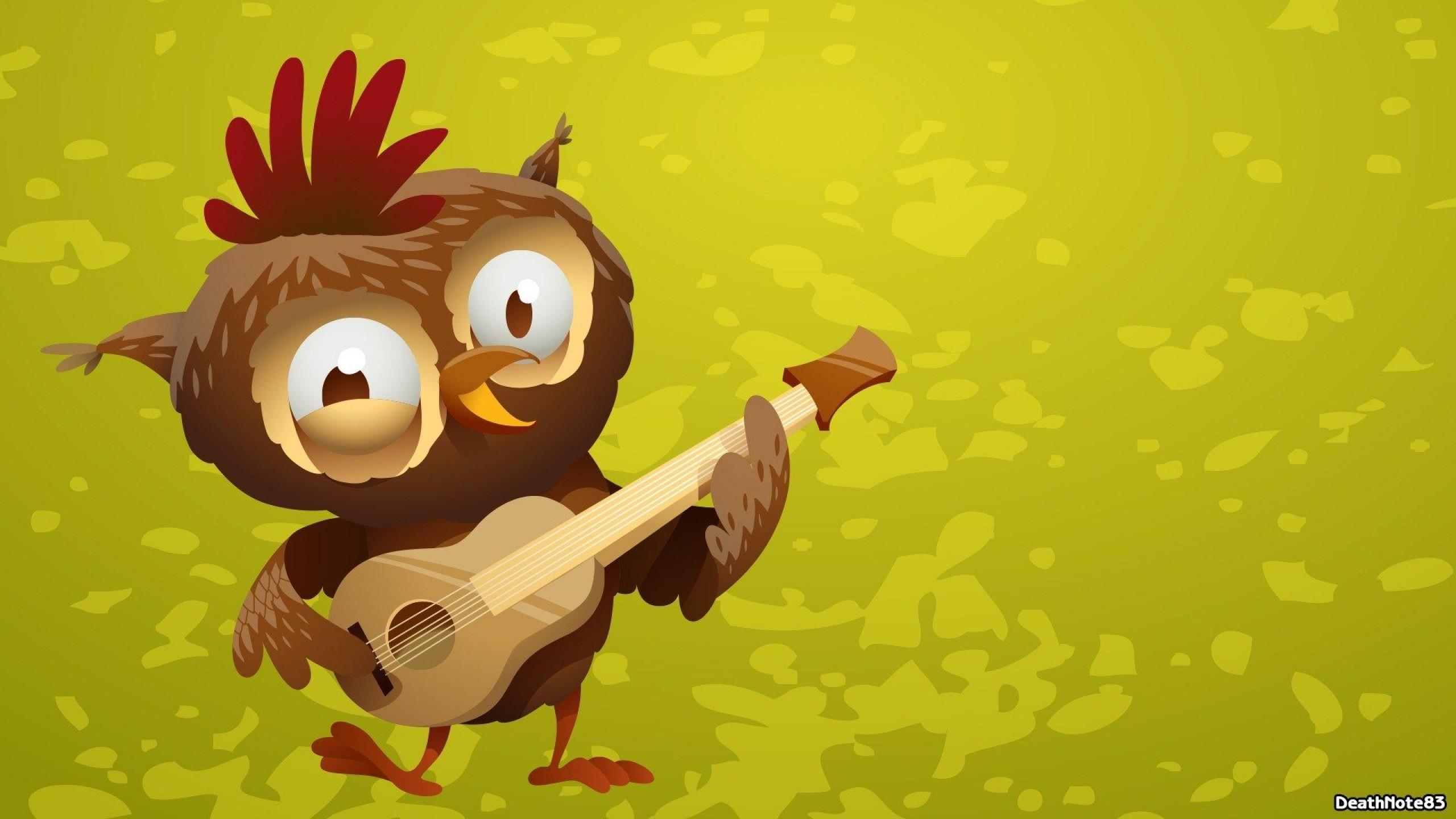 2560x1440 Free download Download Funny Owl Cartoon Playing Guitar Wallpaper [2560x1440] for your Desktop, Mobile & Tablet. Explore Funny Comic Wallpaper. Comic Book Wallpaper, X Men Wallpaper, Marvel Wallpaper