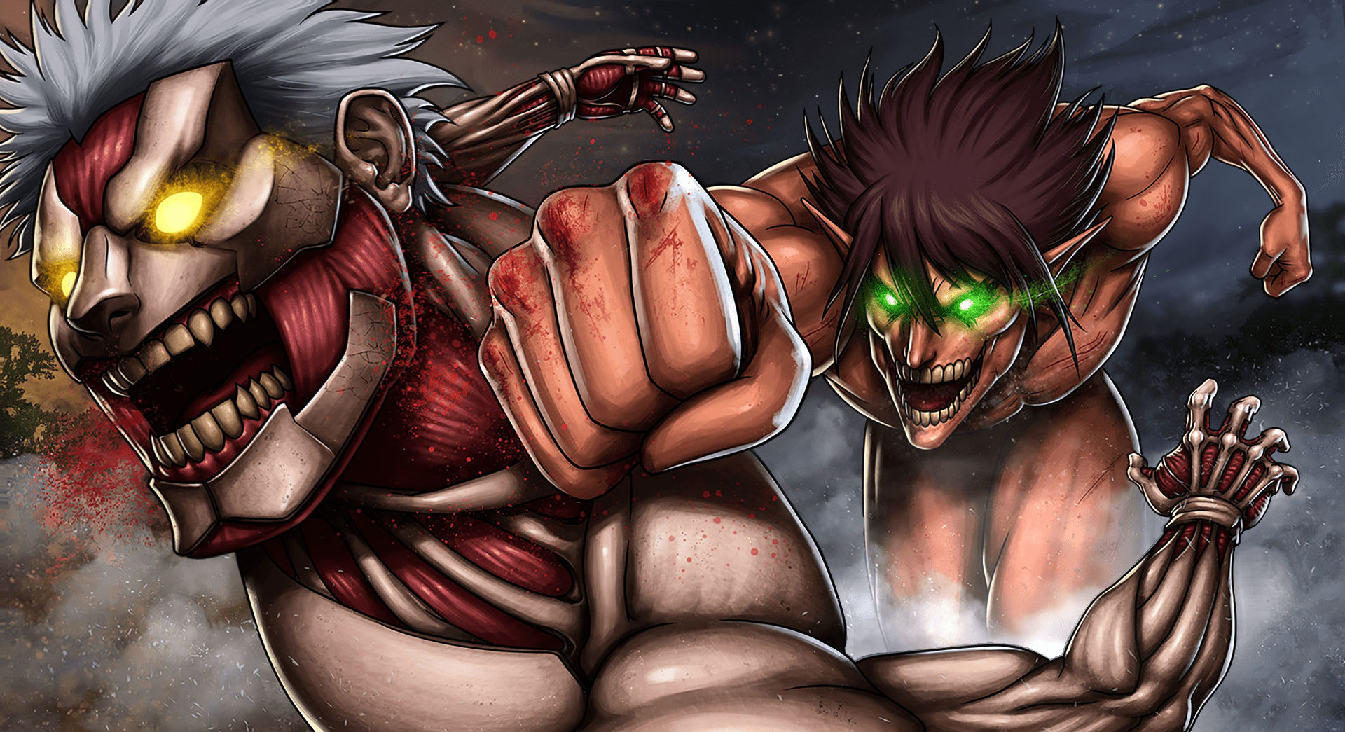 1920x1045 Eren VS Reiner Attack on Titan Shingeki no Kyojin 4K live wallpaper [DOWNLOAD FREE]