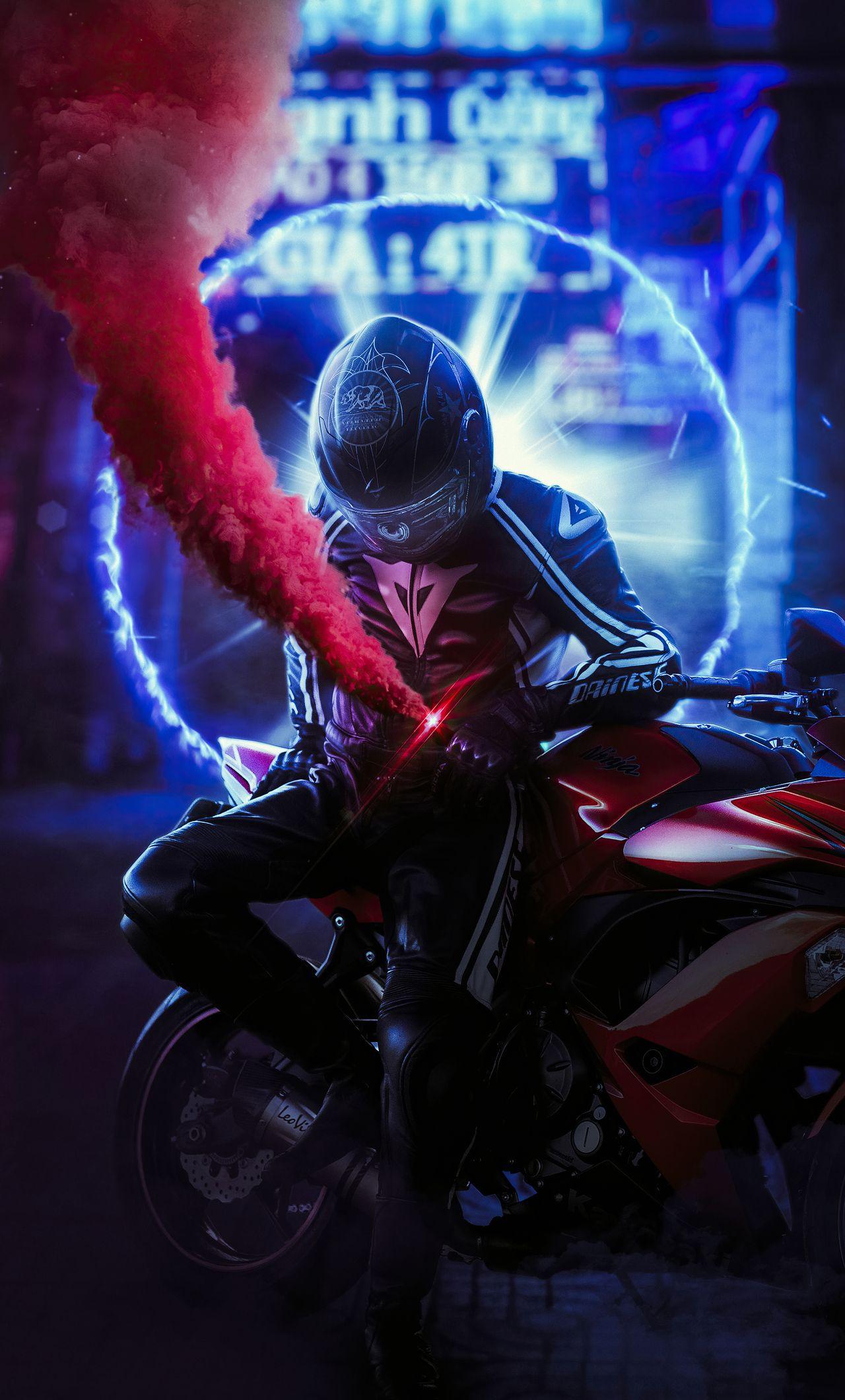 1280x2120 Boy With Bike Wallpaper