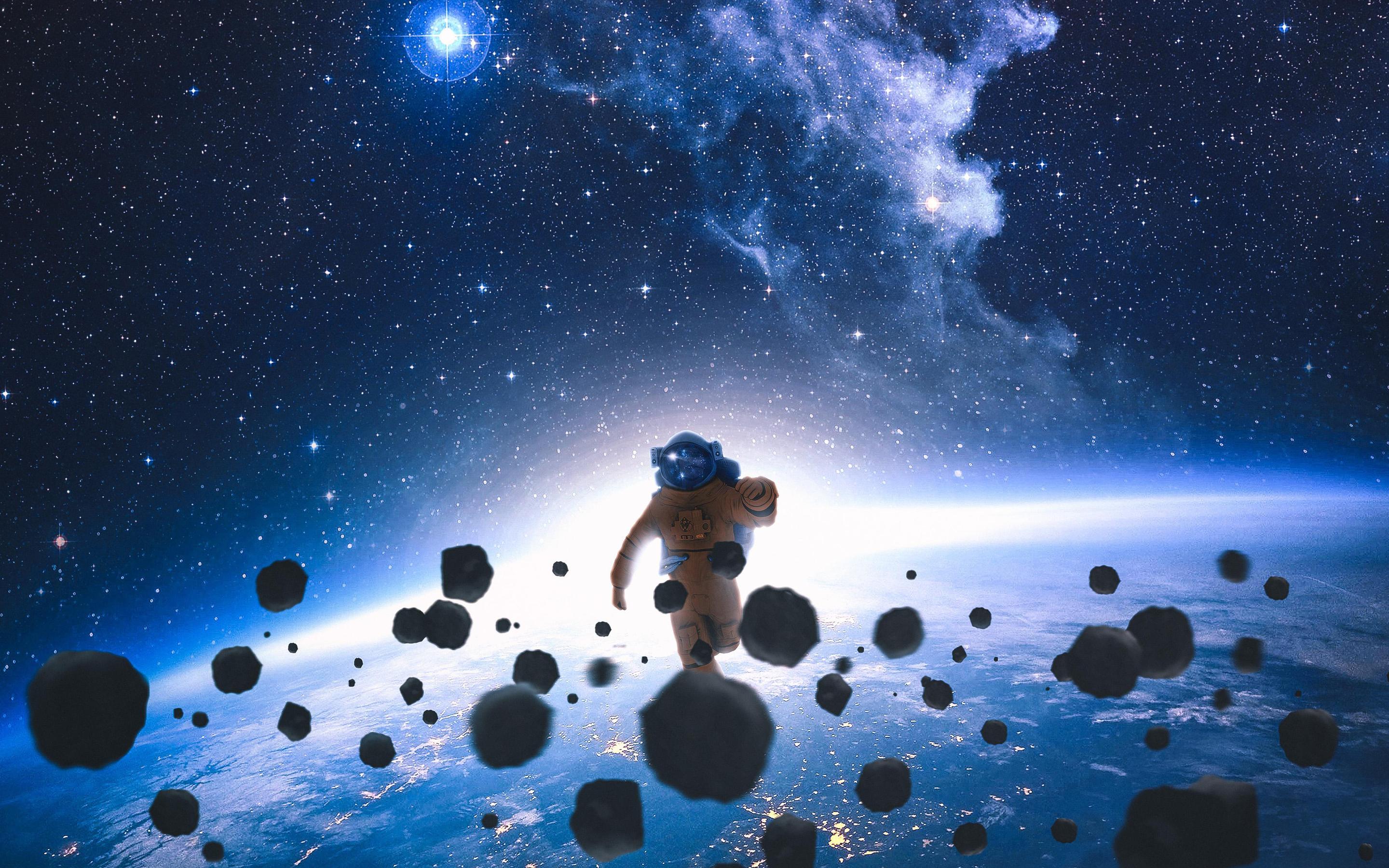 2880x1800 Astronaut Running In Space 4k Macbook Pro Retina HD 4k Wallpaper, Image, Background, Photo and Picture