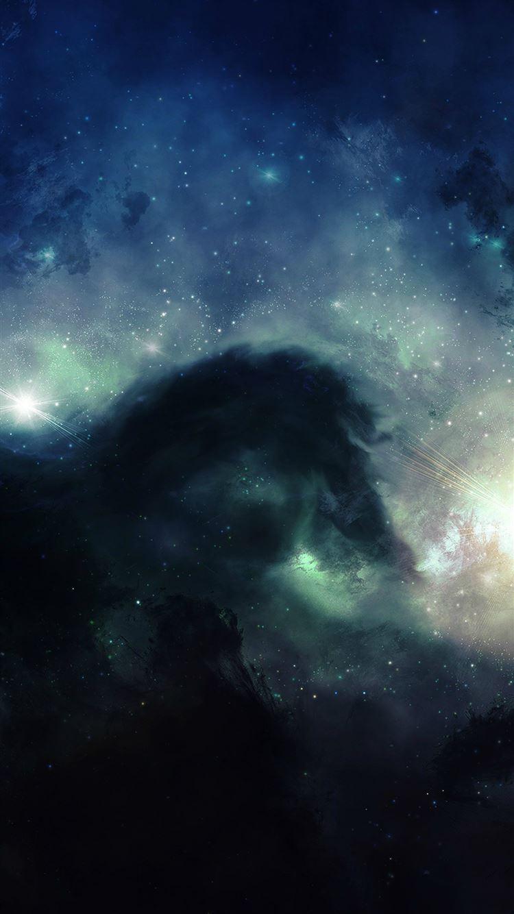 750x1334 Illuminating Space Blue Star Galaxy Art iPhone 8 Wallpaper Free Download