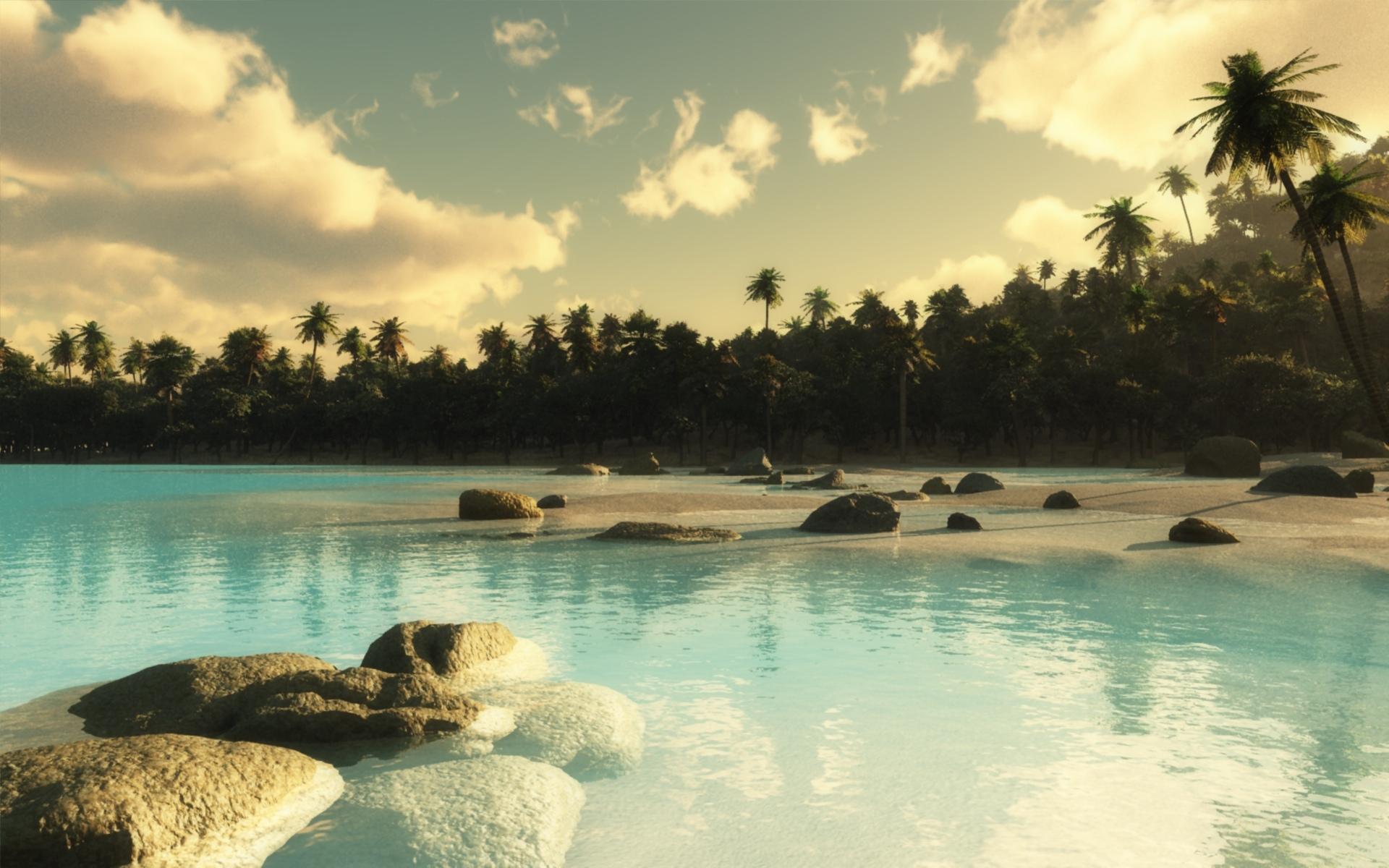 1920x1200 Island, room, itself, retro, wallpaper, getaway, needs, blue, tiger, every, inspiration