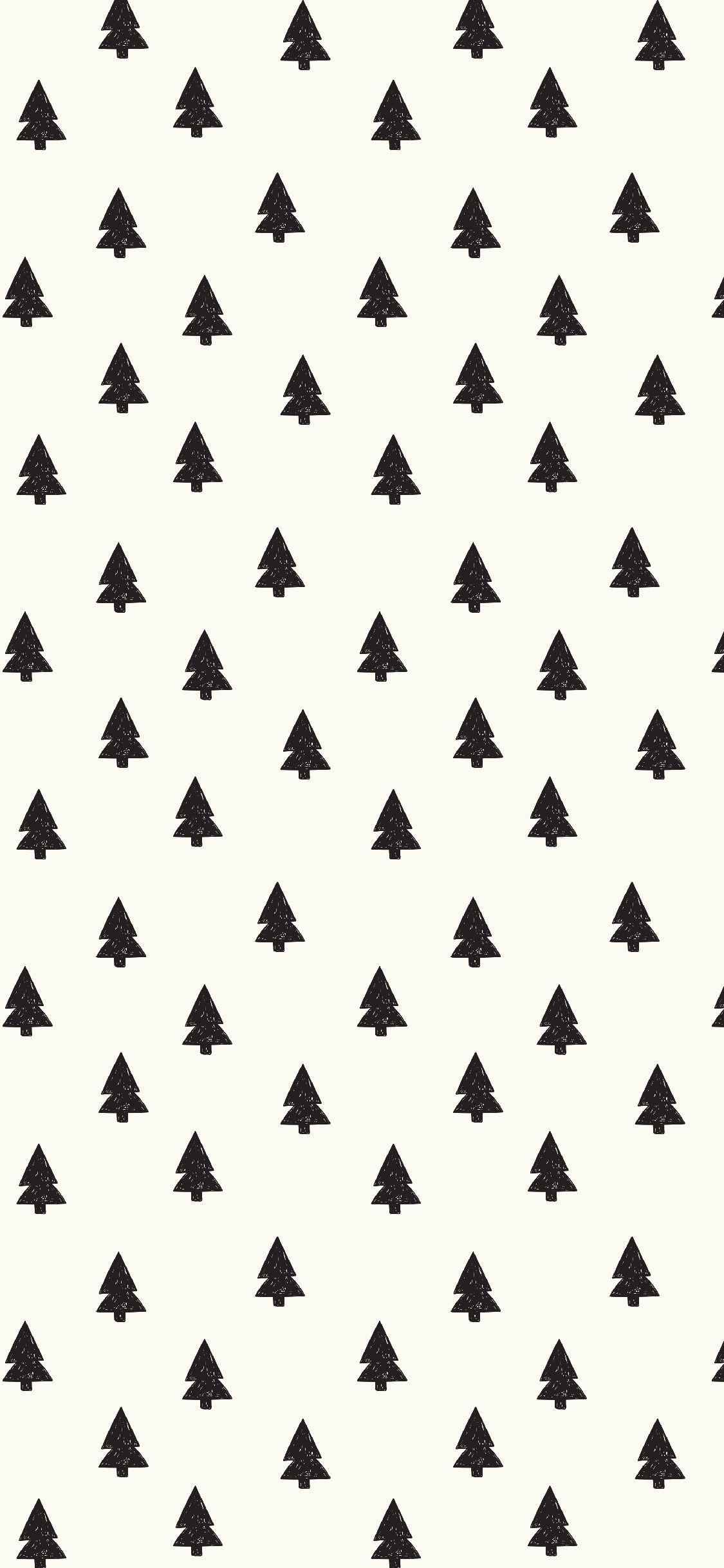1125x2436 Black And White Christmas Wallpaper