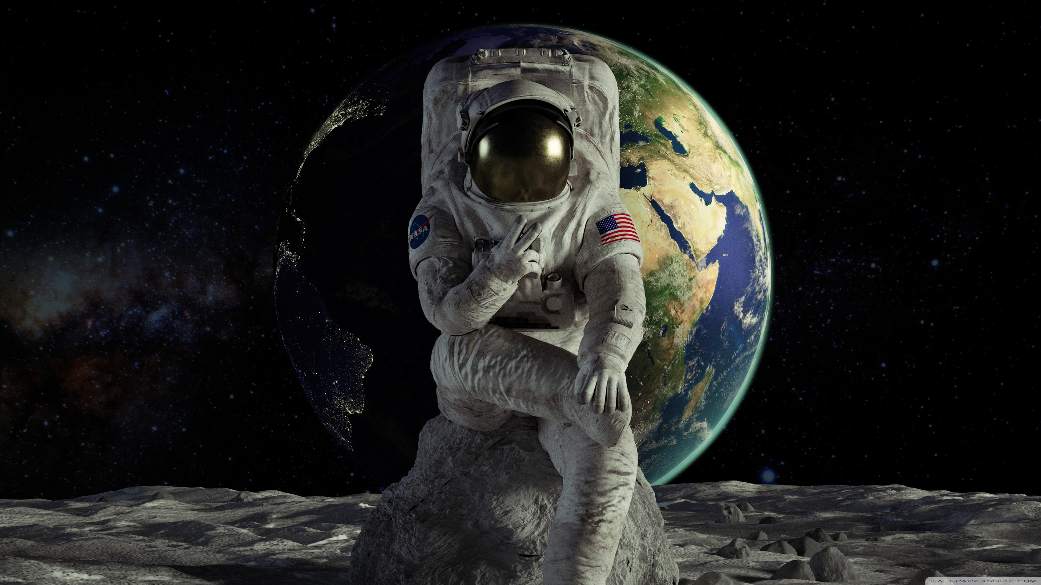 3554x1999 Space Astronaut Wallpaper 4k