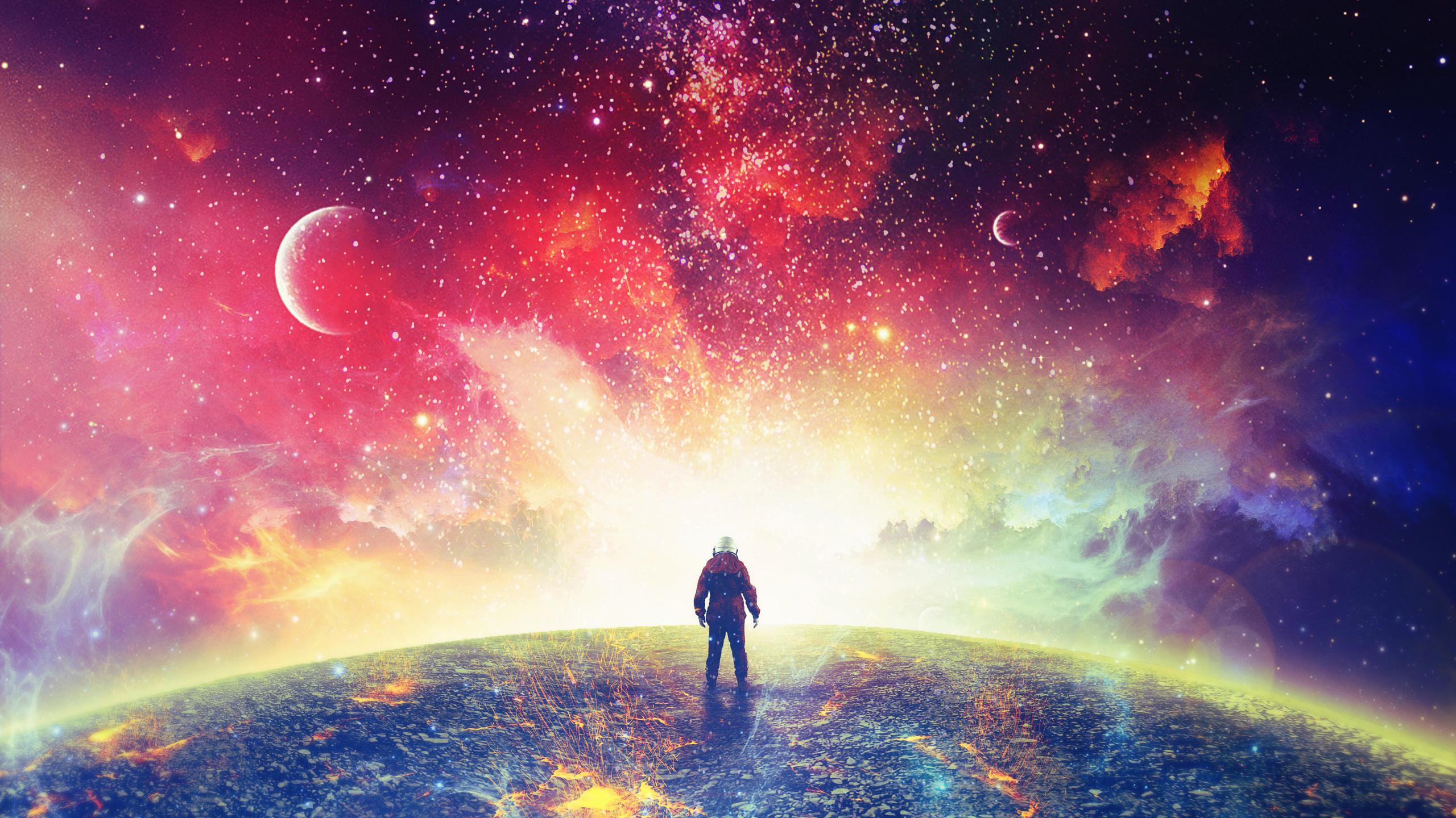 2560x1440 Download Surreal, space, astronaut, fantasy, art wallpaper, 2560x Dual Wide, Widescreen 16: Widescreen