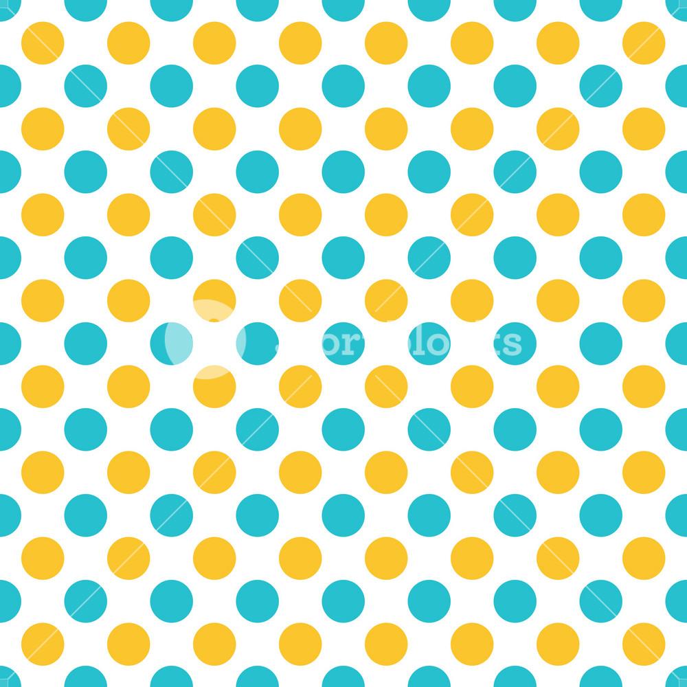 1000x1000 Pattern Of Lemon Yellow And Blue Polka Dots On A White Background Royalty Free Stock Image